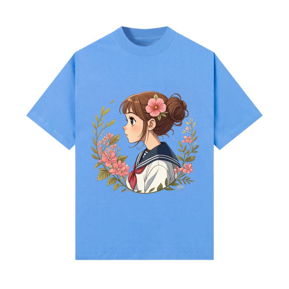 ???? Charming Anime Girl Sailor, Flower Crown ???? T-Shirt