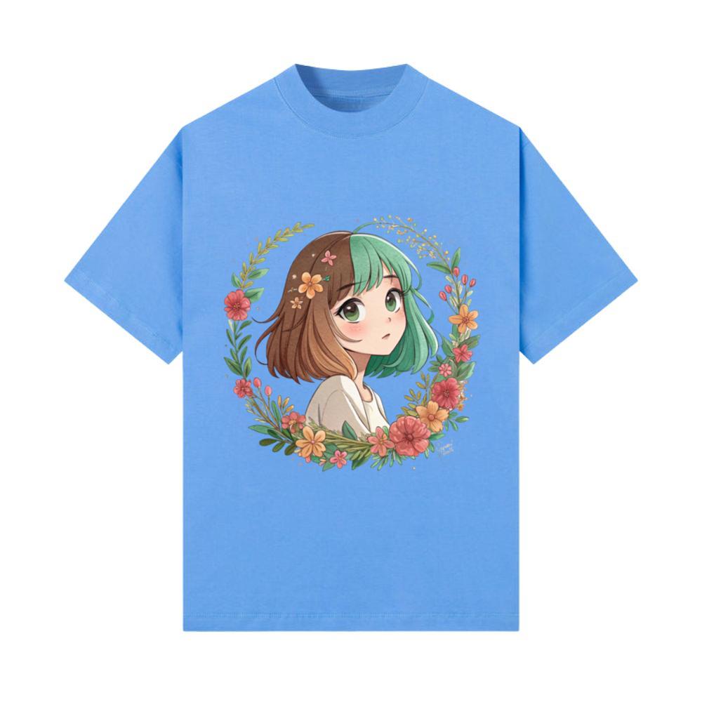 ????Sweet Blossom Anime_ Watercolor Girl Portrait???? T-Shirt