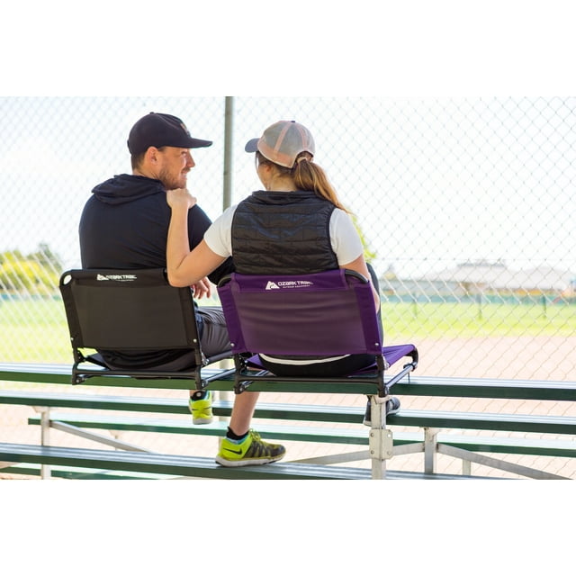 Ozark Trail Extra Wide Stadium Seat with Hooks, Black EGEAD Company