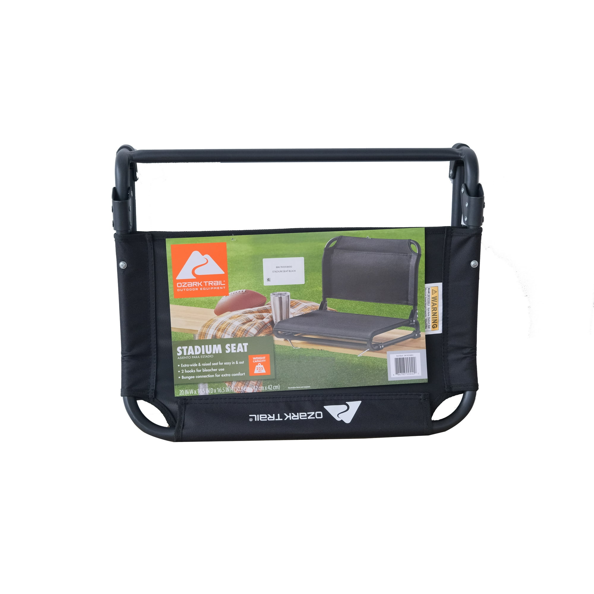 Ozark Trail Extra Wide Stadium Seat with Hooks, Black EGEAD Company