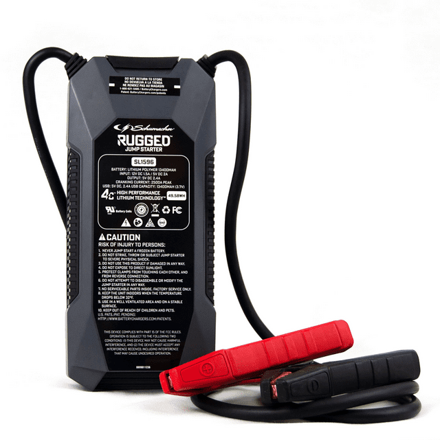 Schumacher 2500A Rugged Jump Starter and Portable Power Pack 12V DC car