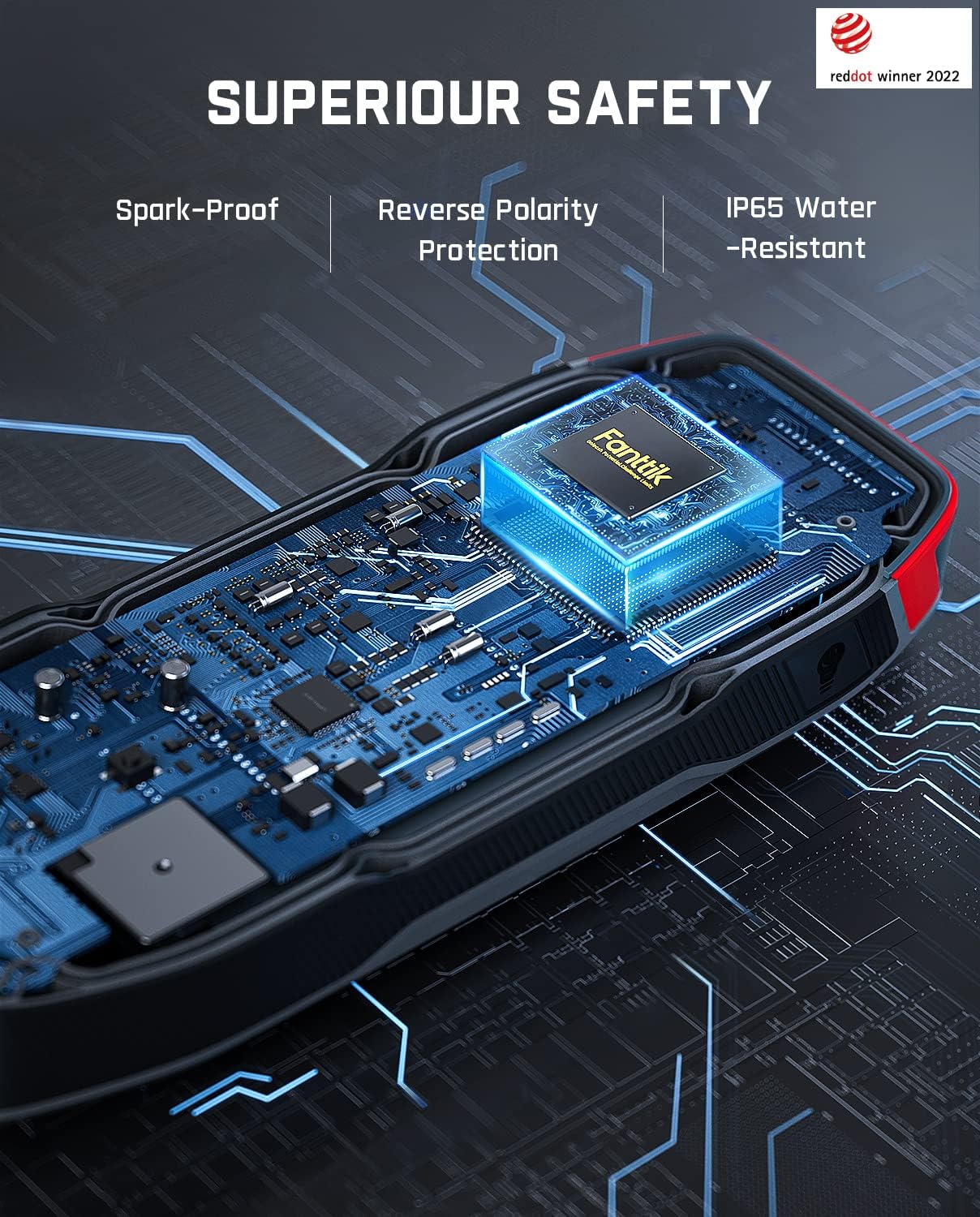 Fanttik T8 APEX 2000 Amp Jump Starter, 20000mAh Car Battery Pack for Up