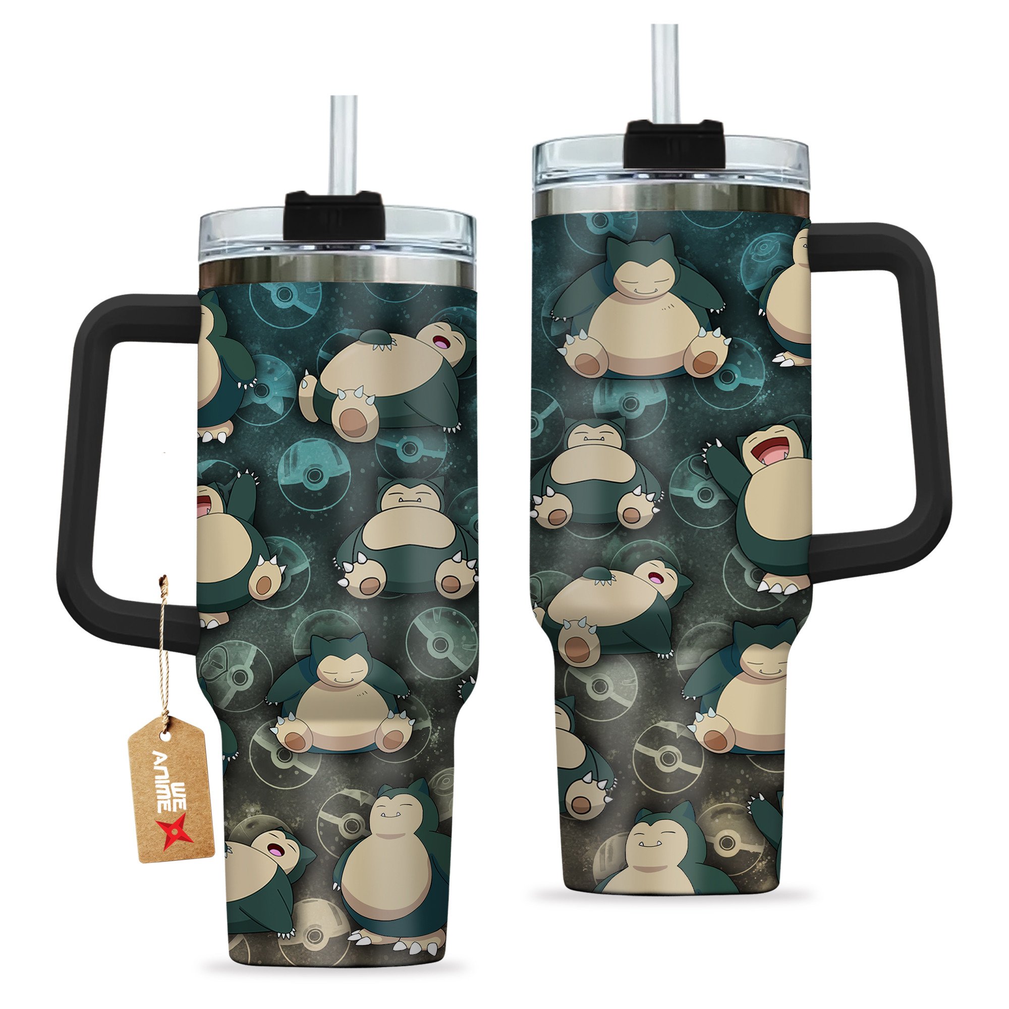 Pokemon Snorlax 40oz Tumbler Cup With Handle