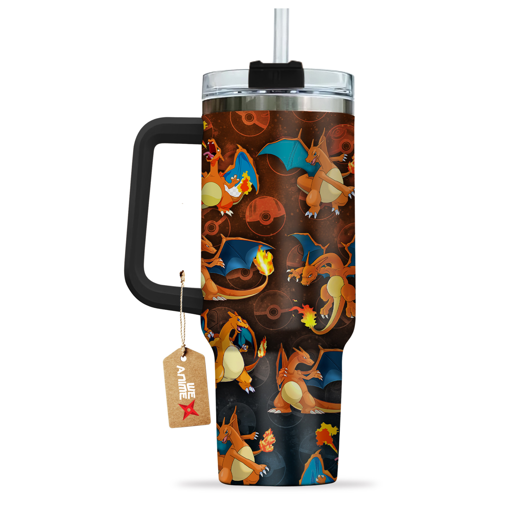 Pokemon Charizard 40oz Tumbler Cup With Handle Anime Cup