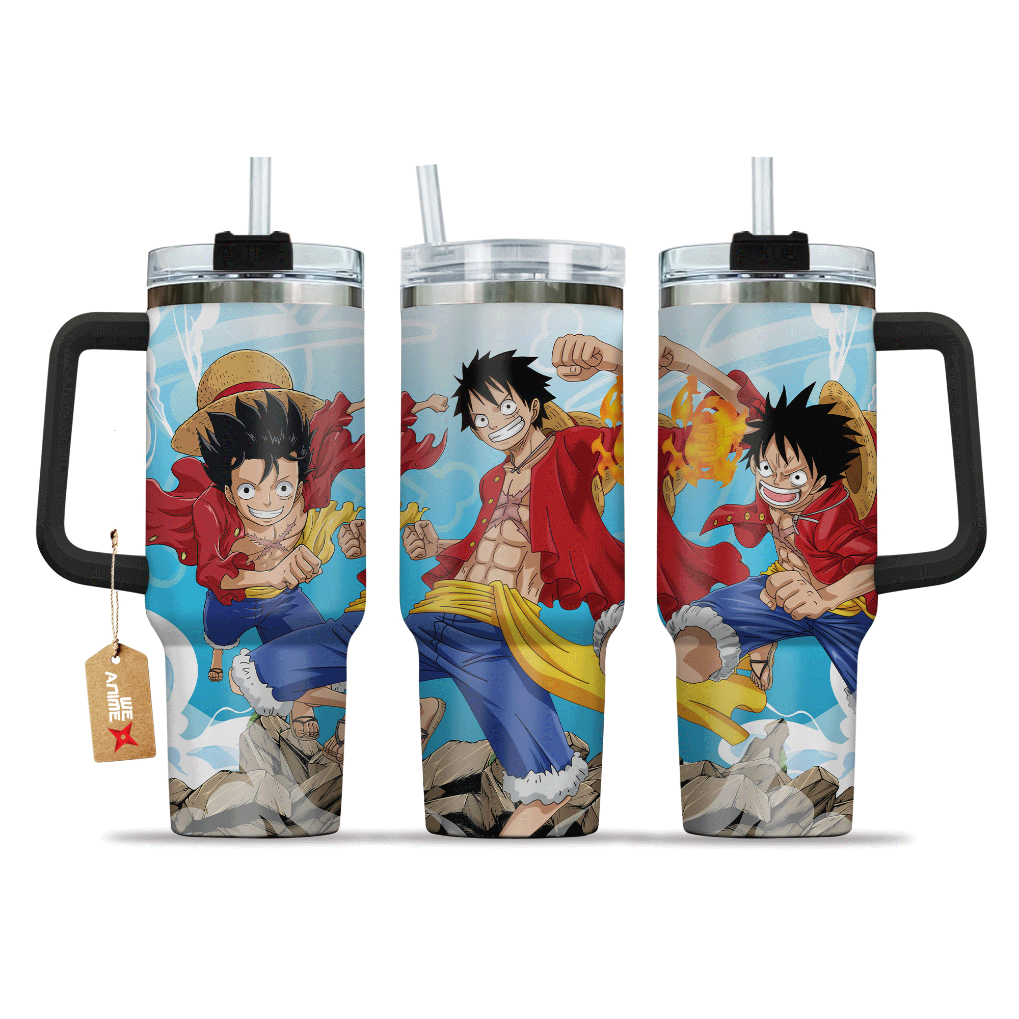 Monkey D. Luffy 40oz Tumbler Cup With Handle One Piece Cups