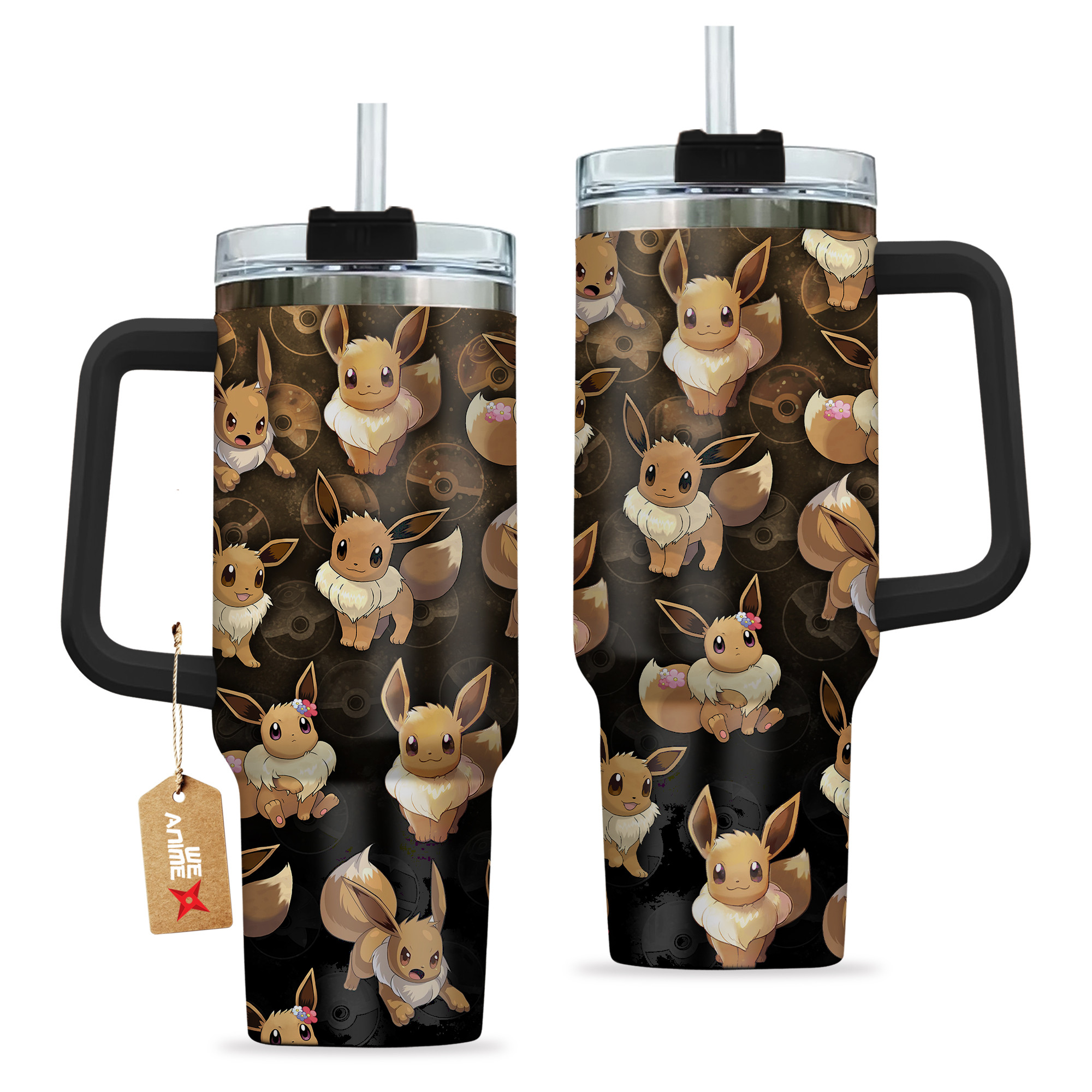 Pokemon Eevee 40oz Tumbler Cup With Handle Anime Cup