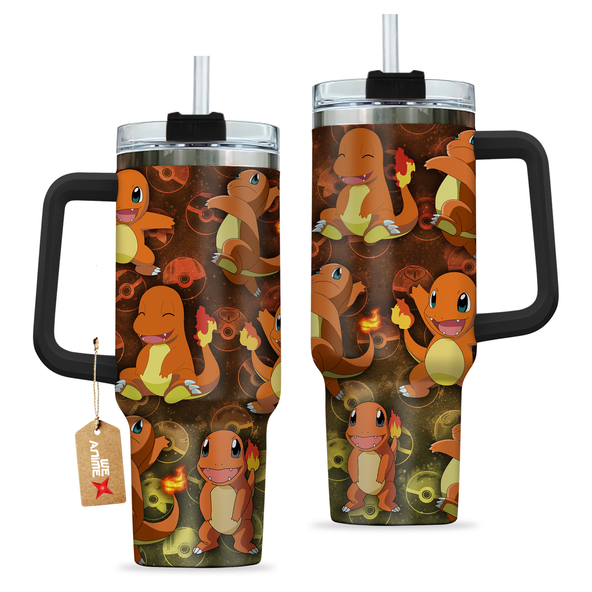 Pokemon Charmander 40oz Tumbler Cup With Handle Anime Cup