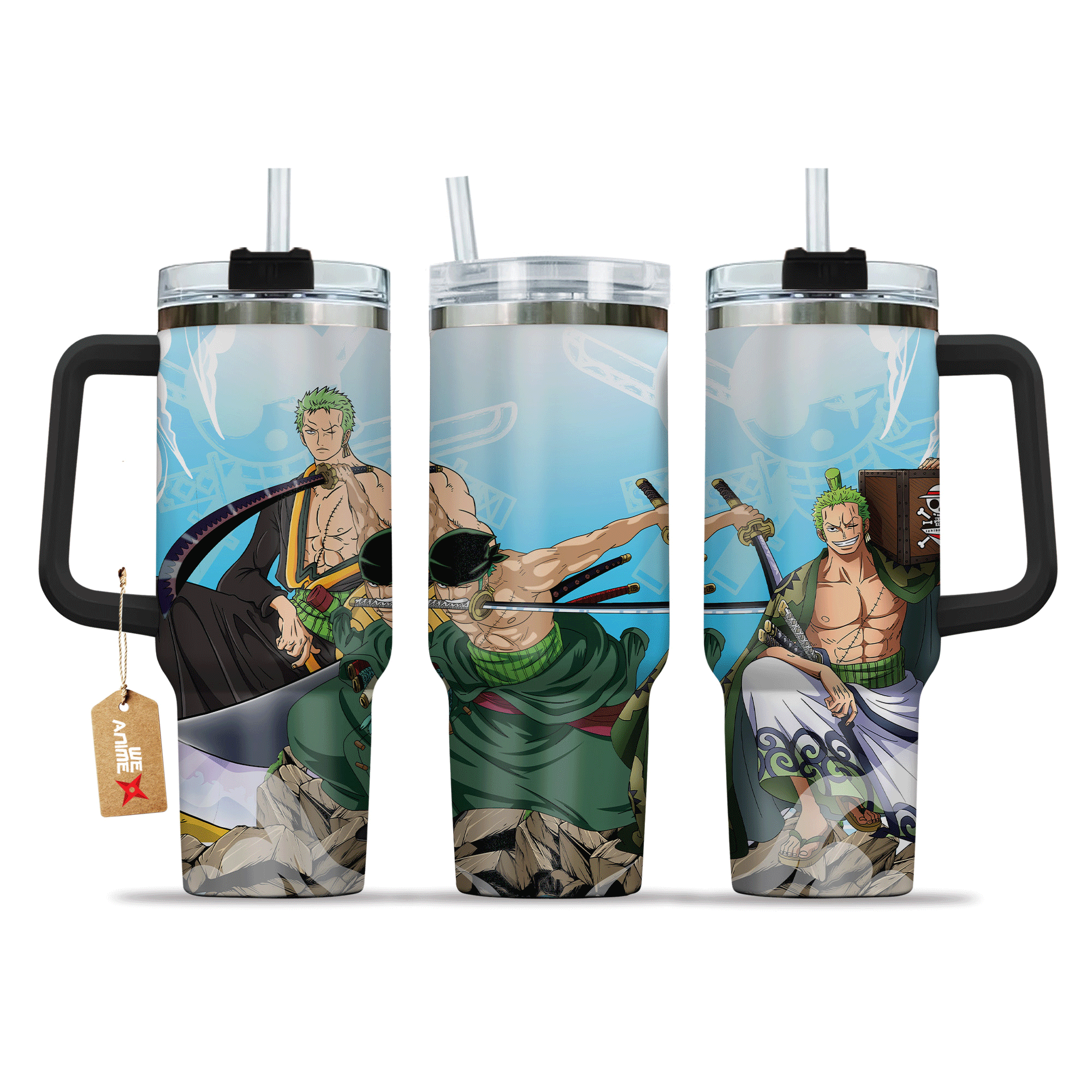 Roronoa Zoro 40oz Tumbler Cup With Handle Anime Cup