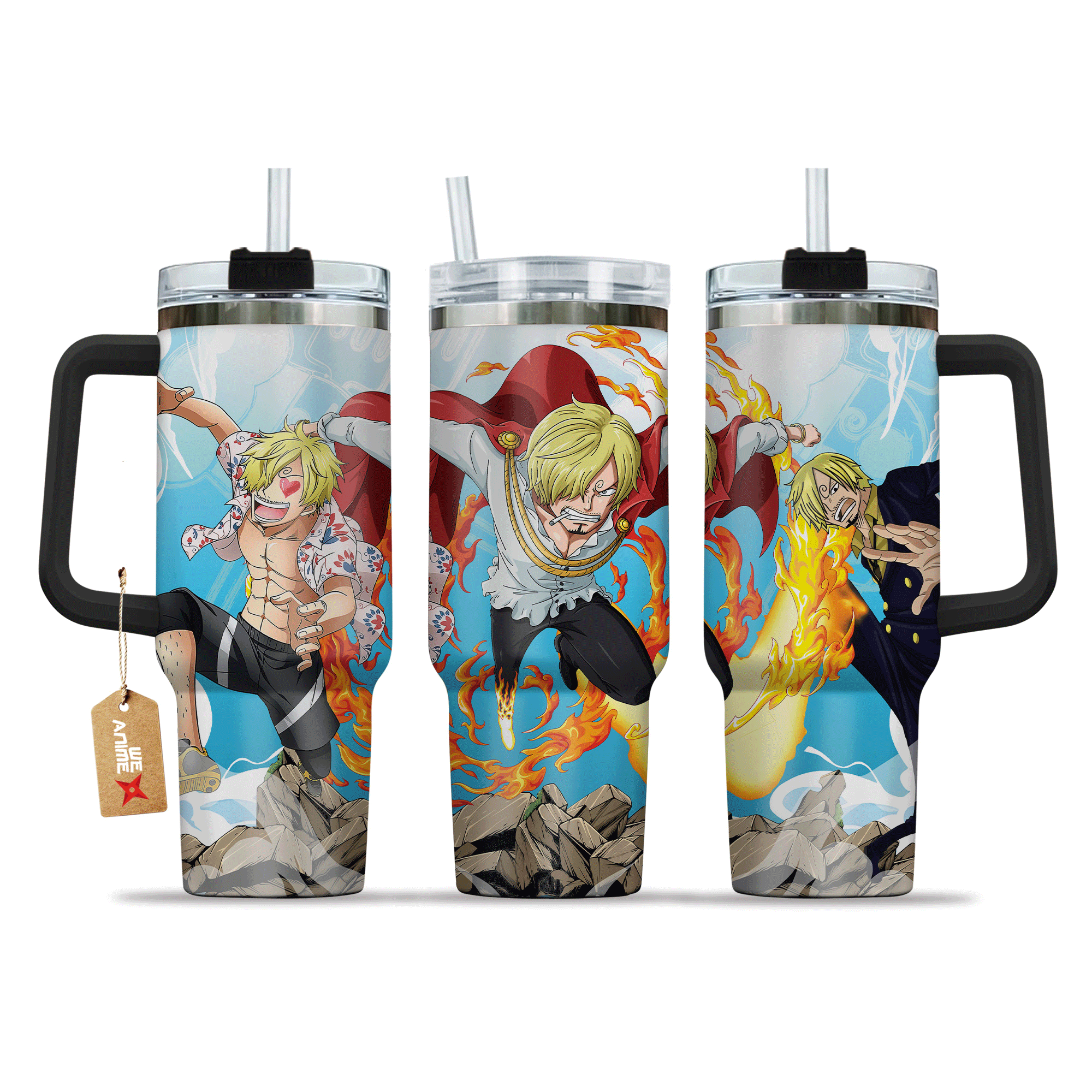 Sanji 40oz Tumbler Cup With Handle Anime Cup