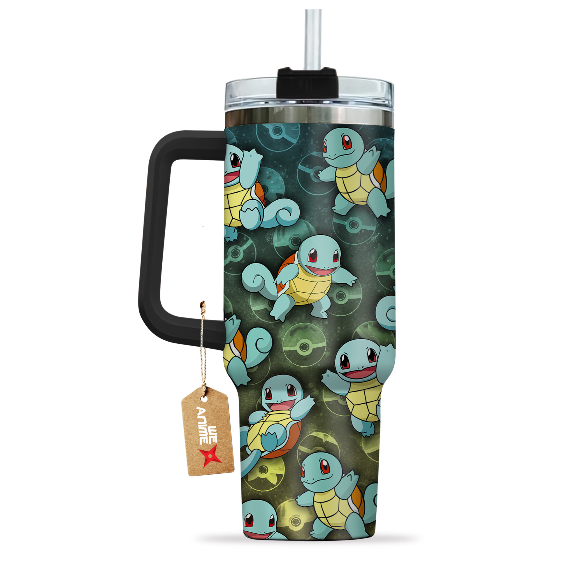 Pokemon Squirtle 40oz Tumbler Cup With Handle Anime Cup