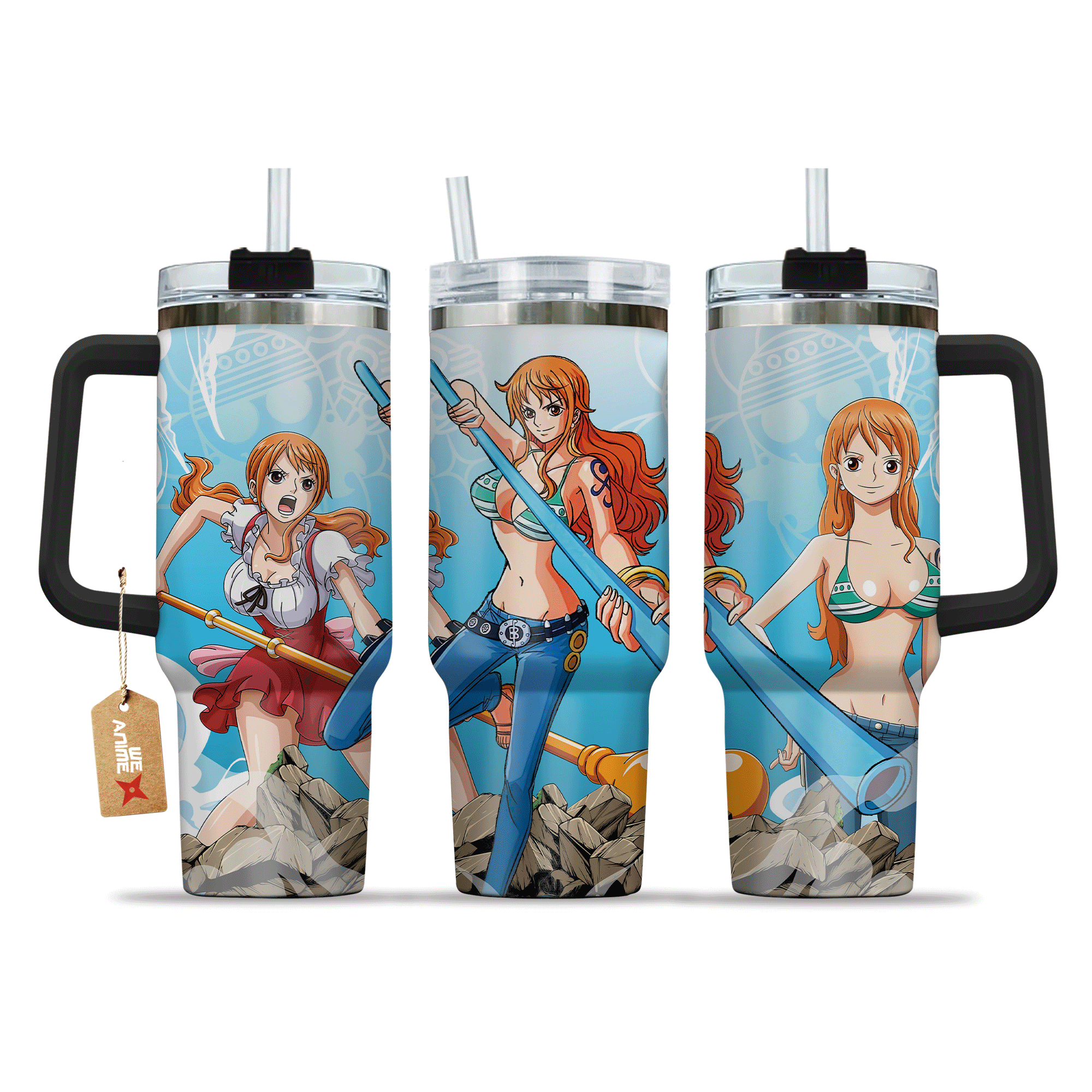 Nami 40oz Tumbler Cup With Handle Anime Cup