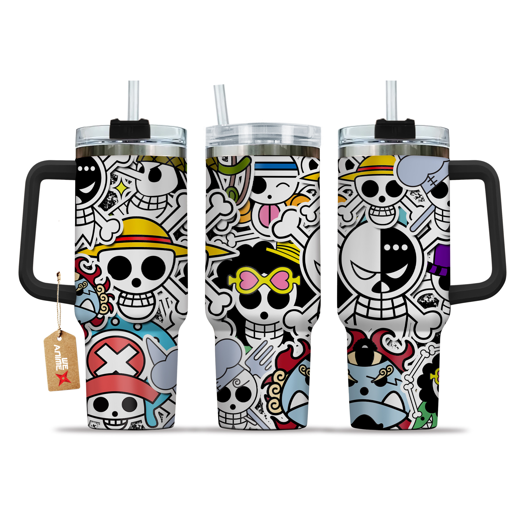 Straw Hat Pirates 40oz Tumbler Cup With Handle Anime Cup
