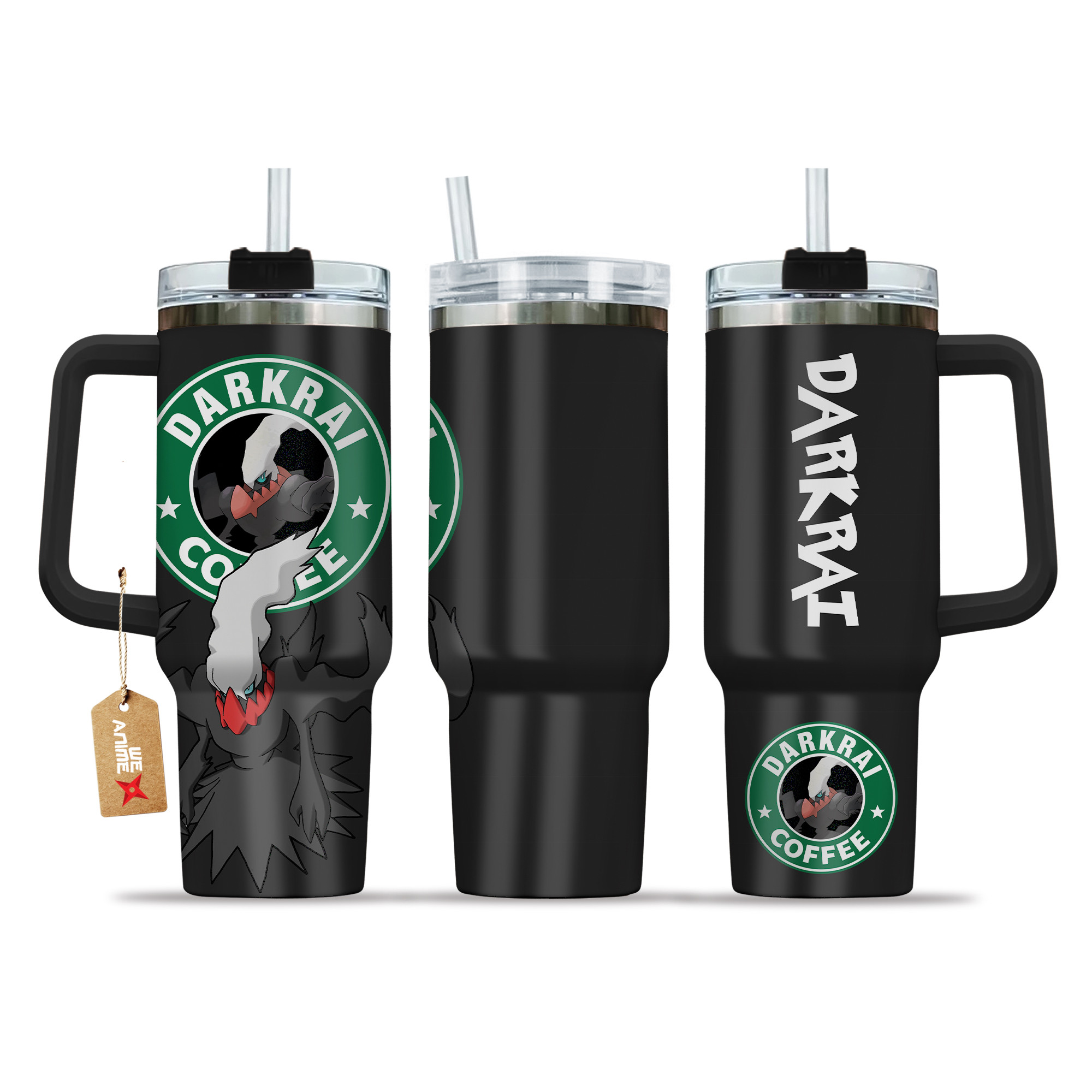 Pokemon Darkrai Coffee 40oz Tumbler Cup With Handle Anime Accessories