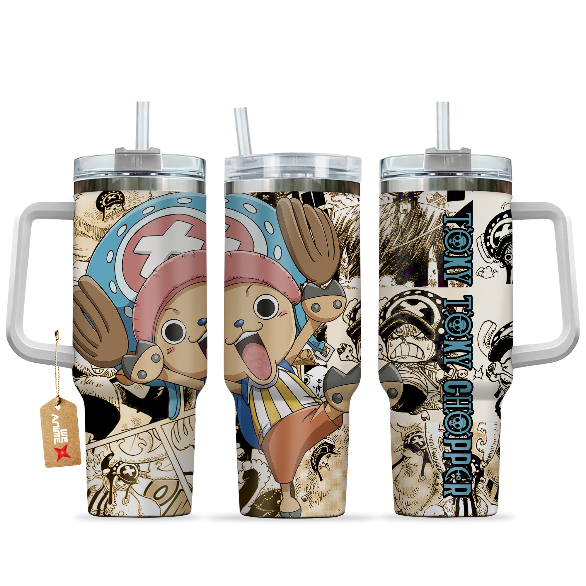 Tony Tony Chopper Anime 40oz Tumbler Cup With Handle Manga Art Name