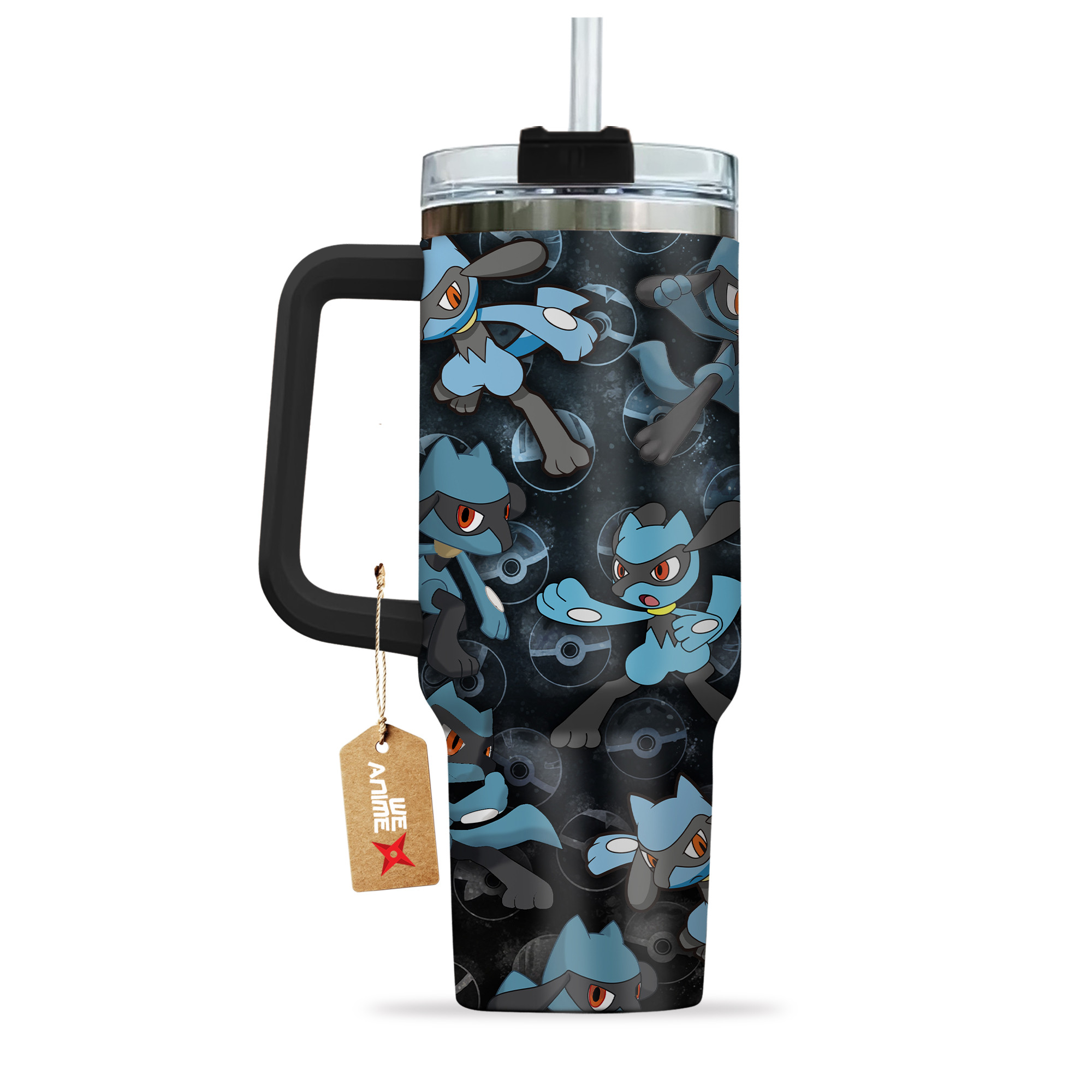 Pokemon Riolu 40oz Tumbler Cup With Handle Anime Cup