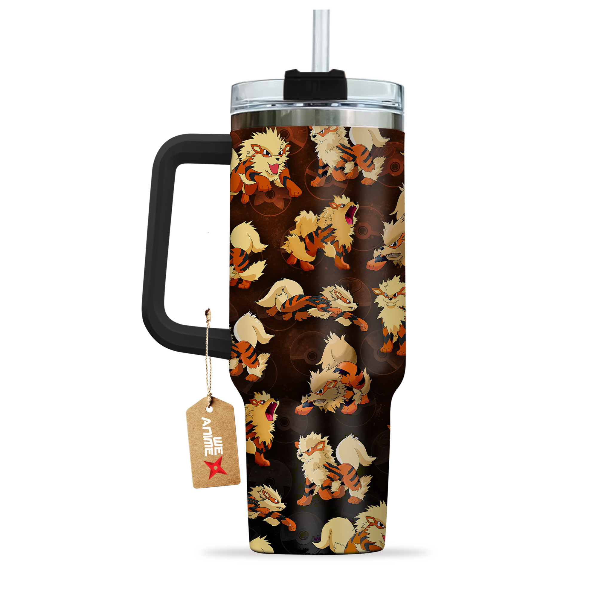 Pokemon Arcanine 40oz Tumbler Cup With Handle Anime Cup