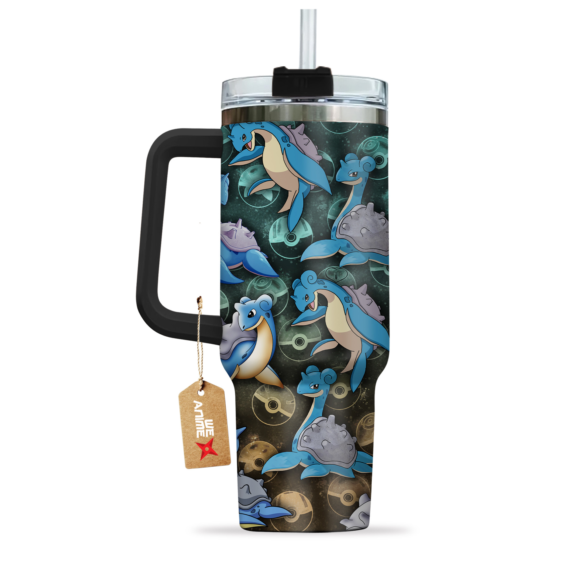 Pokemon Lapras 40oz Tumbler Cup With Handle Anime Cup