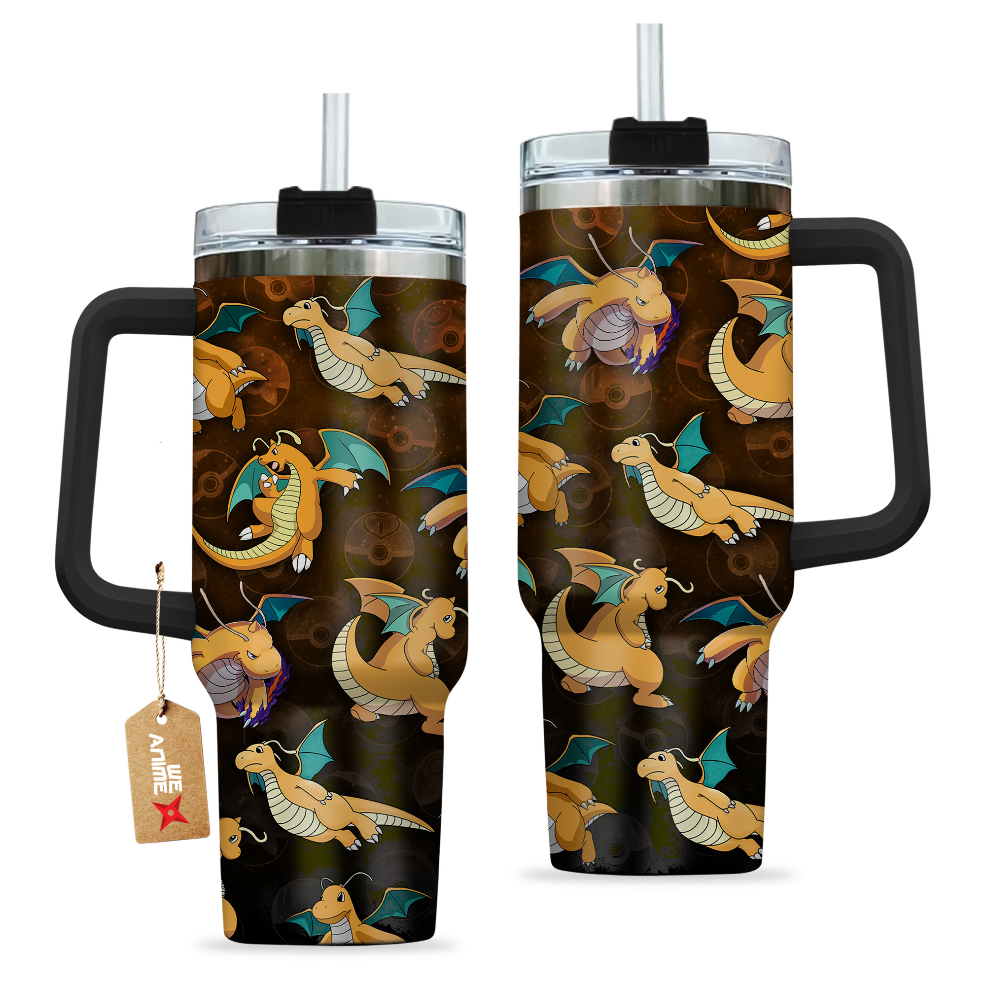 Pokemon Dragonite 40oz Tumbler Cup With Handle Anime Cup