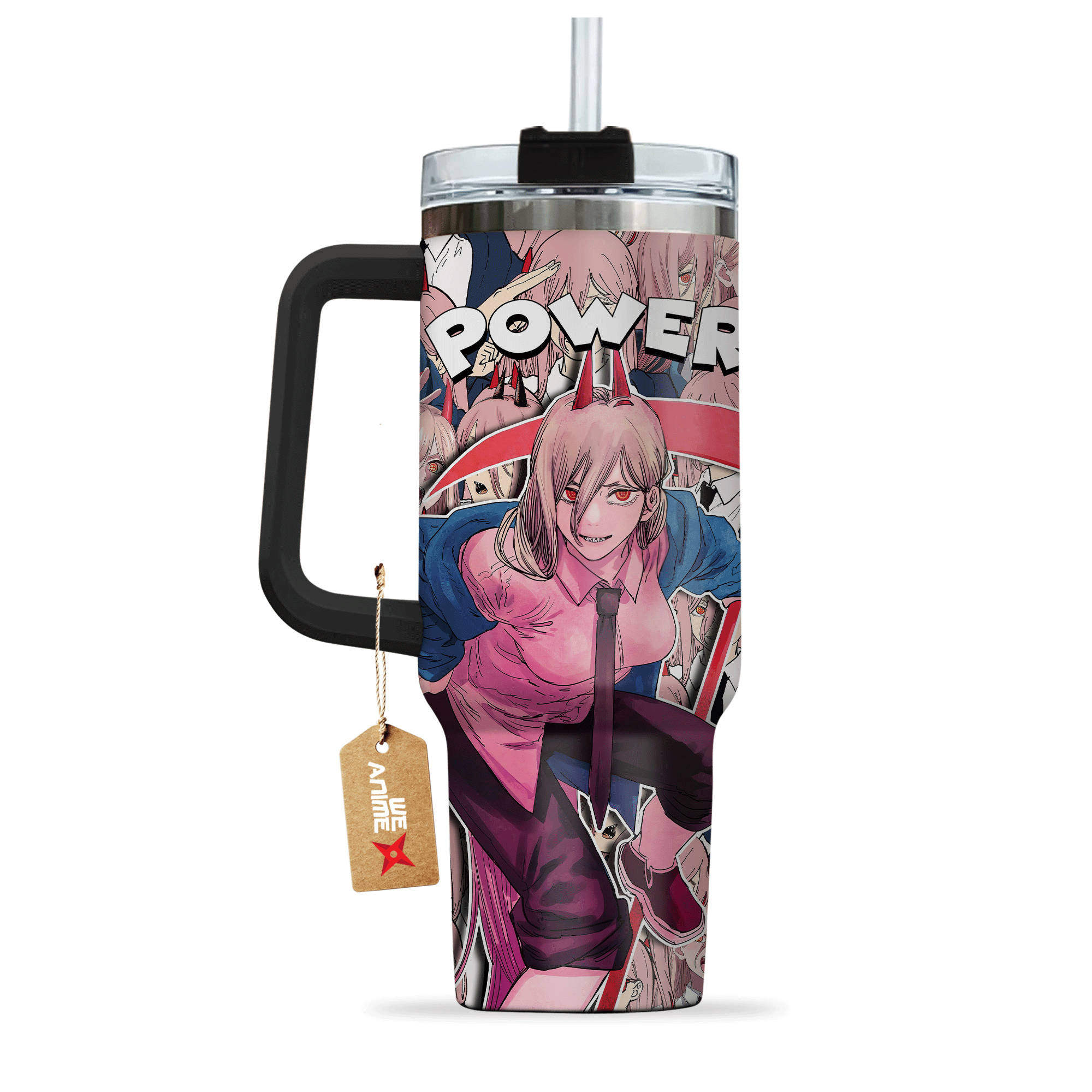 Power 40oz Tumbler Cup With Handle Anime Cup