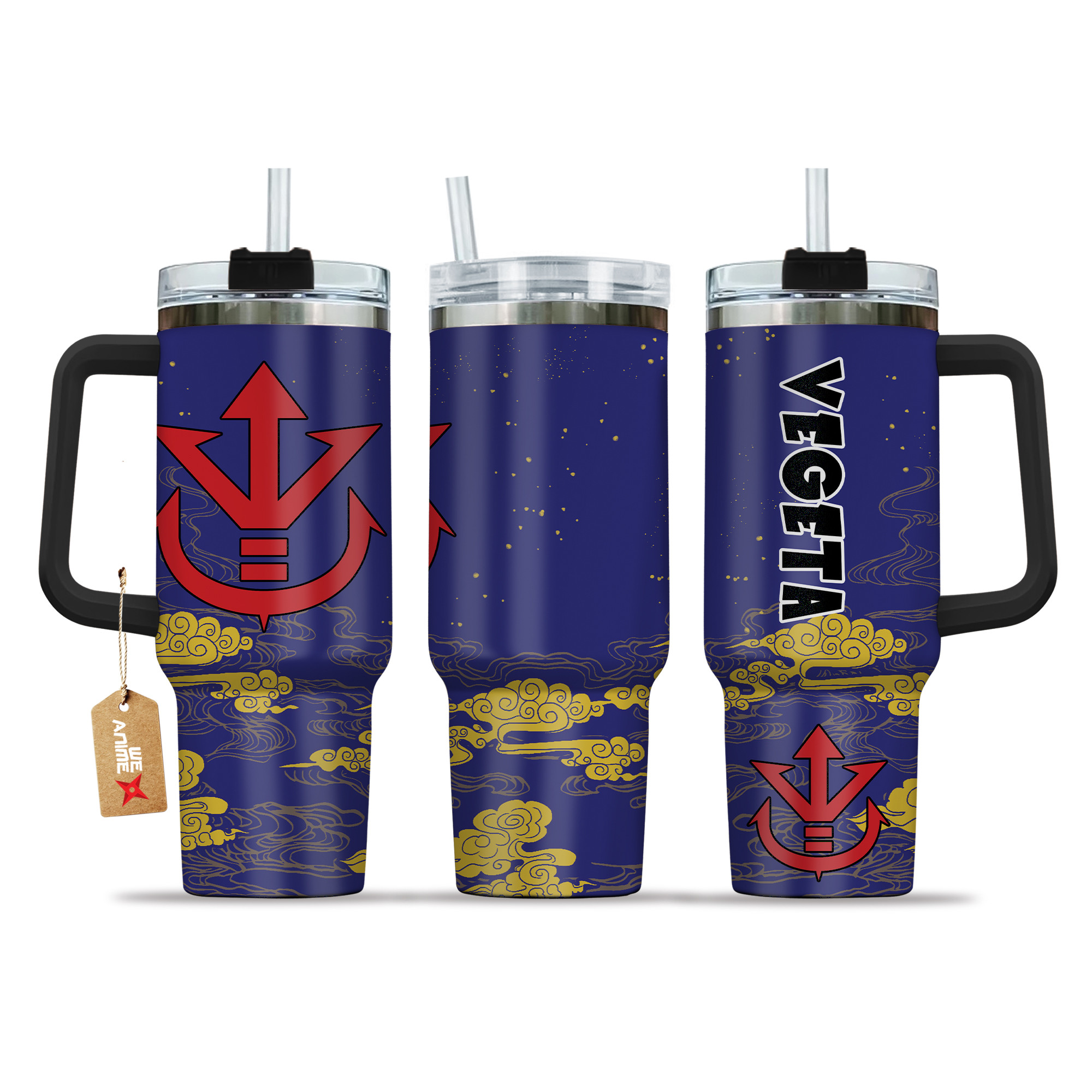 Vegeta Symbol 40oz Tumbler Cup With Handle Name Anime Accessories