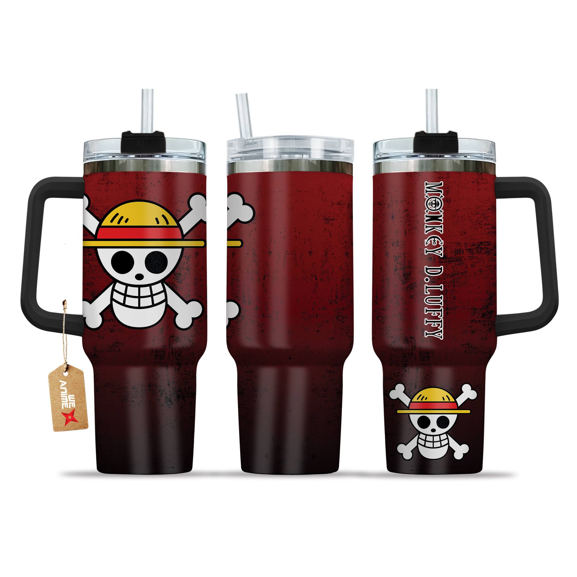 Monkey D.Luffy 40oz Tumbler Cup With Handle Name Anime Accessories