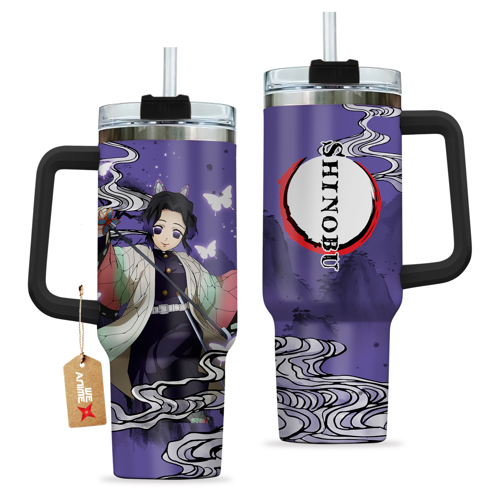 Shinobu Kocho 40oz Tumbler Cup With Handle Anime Cup