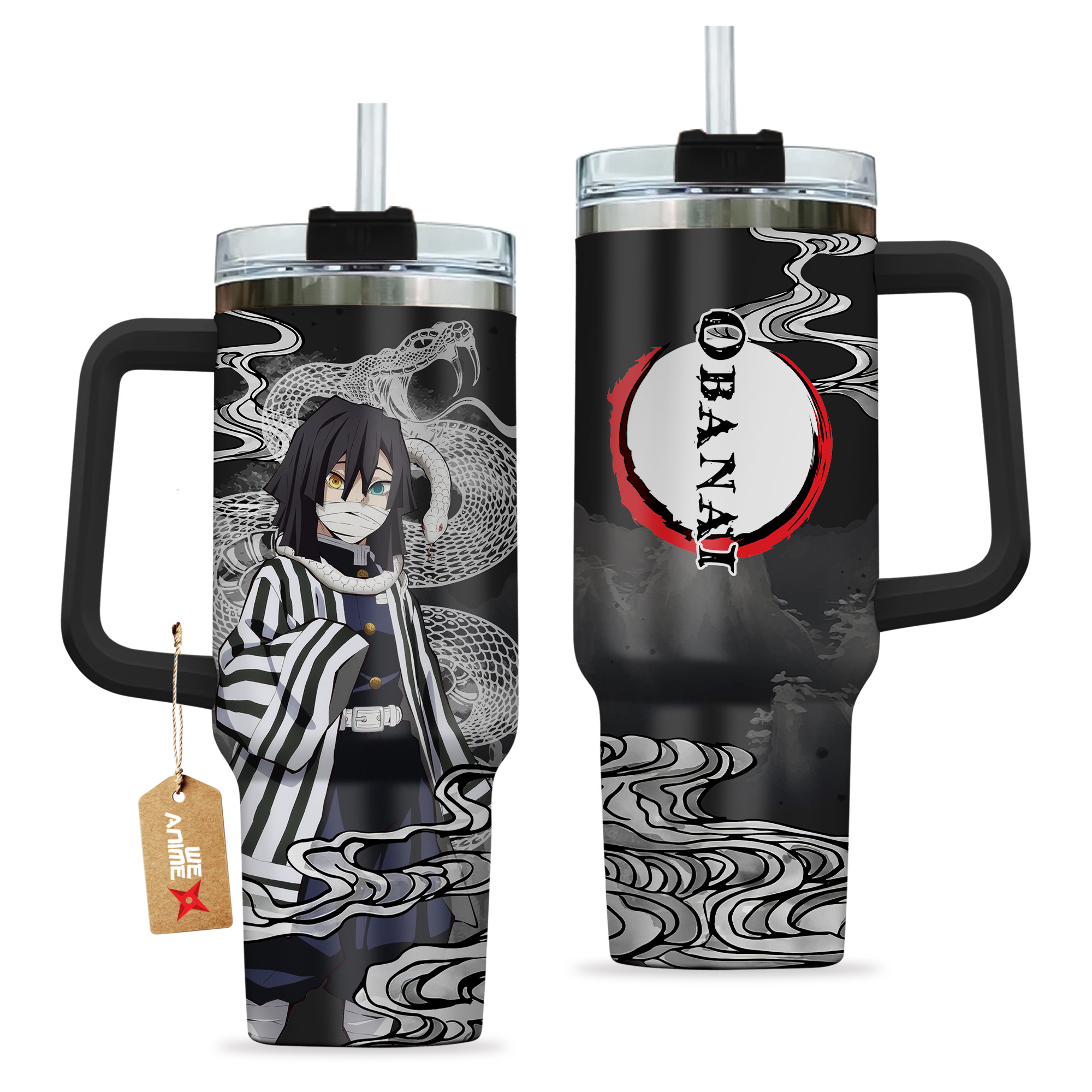 Obanai Iguro 40oz Tumbler Cup With Handle Anime Cup