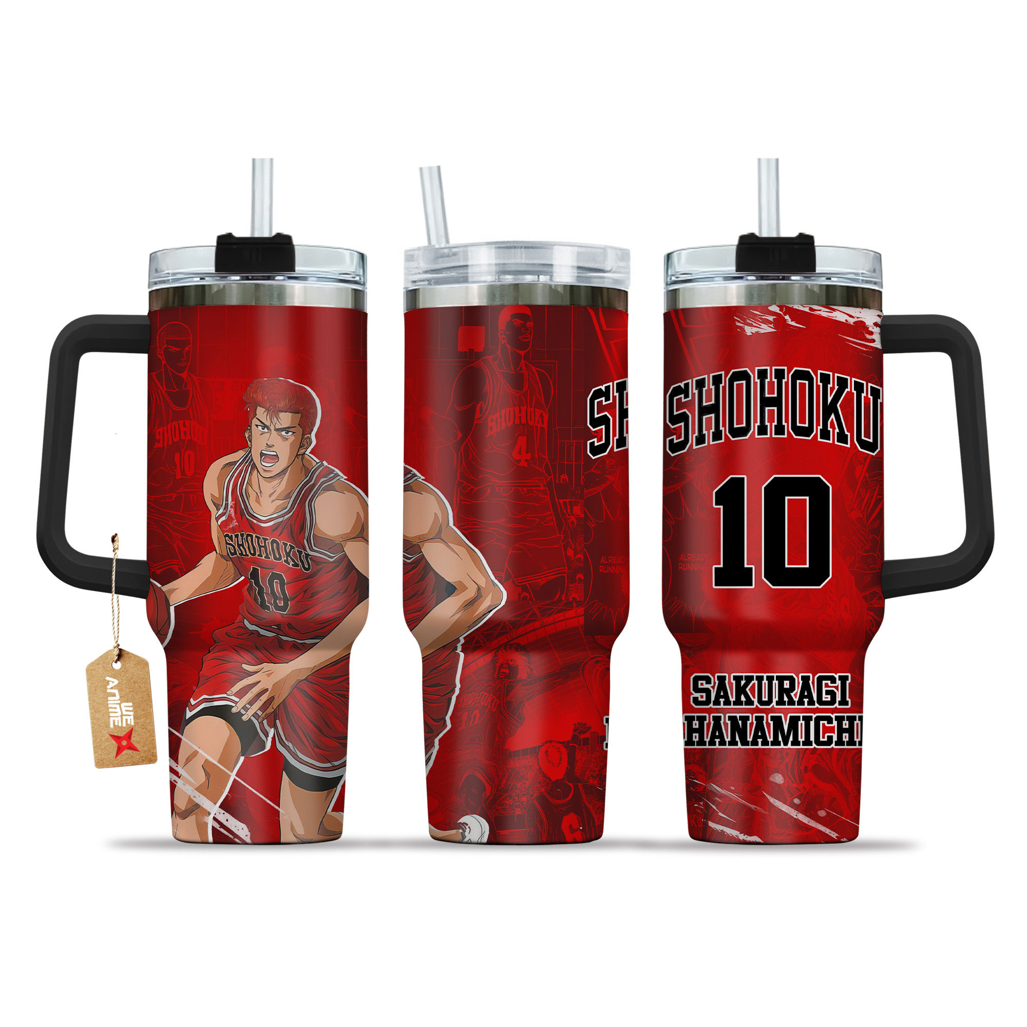 Sakuragi Hanamichi Anime 40oz Tumbler Cup With Handle Name