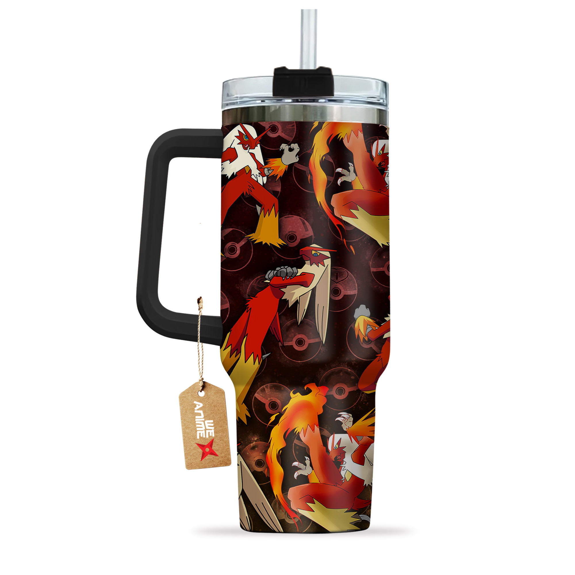 Pokemon Blaziken 40oz Tumbler Cup With Handle Anime Cup