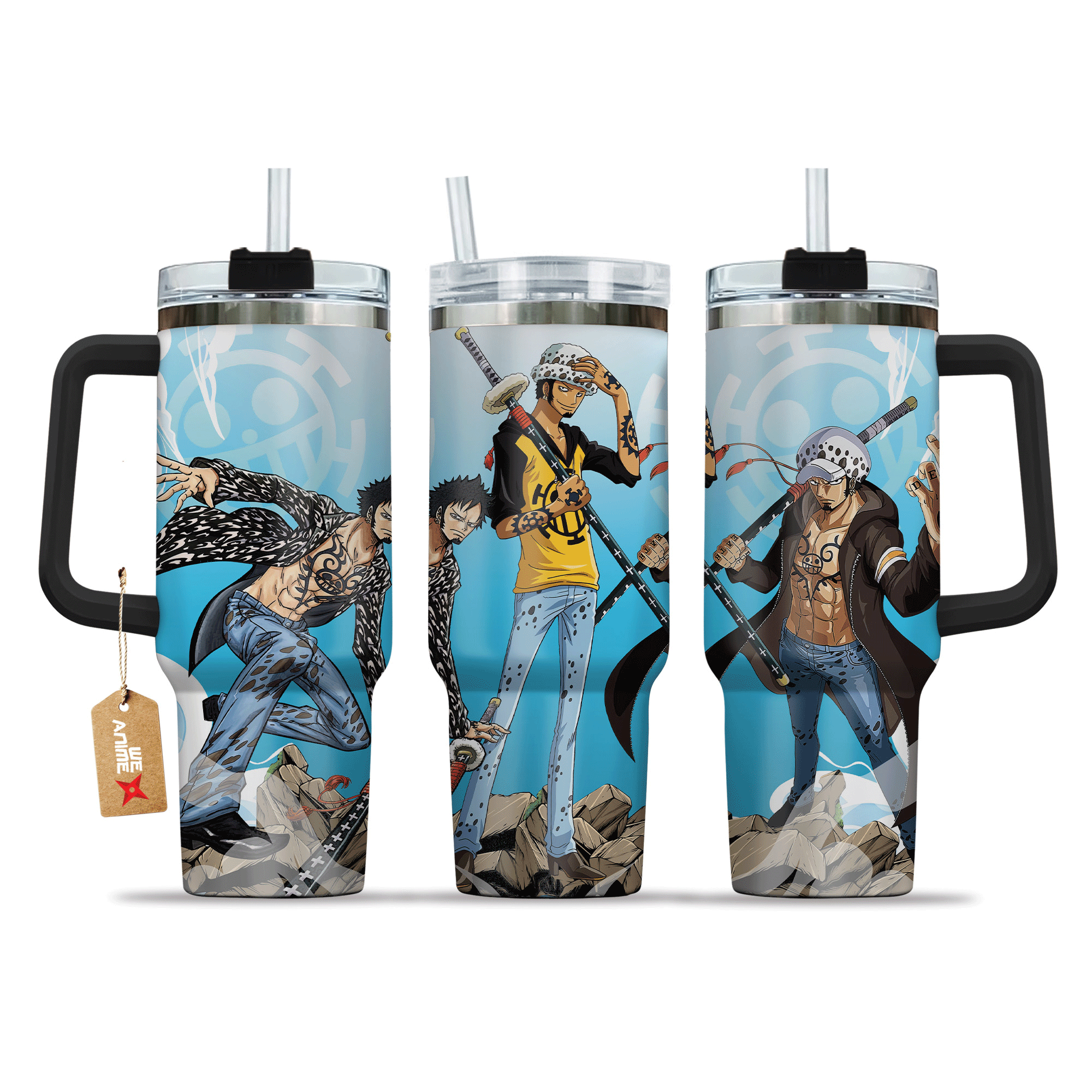 Trafalgar D. Law 40oz Tumbler Cup With Handle Anime Cup