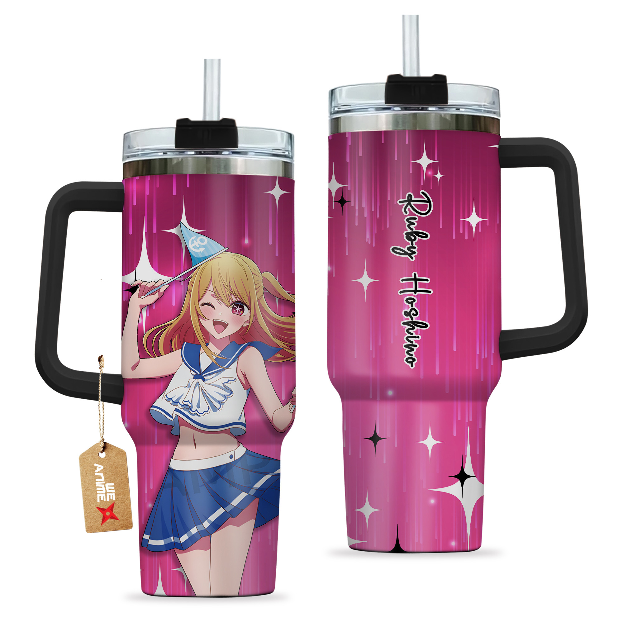 Ruby Hoshino 40oz Tumbler Cup With Handle Anime Cup