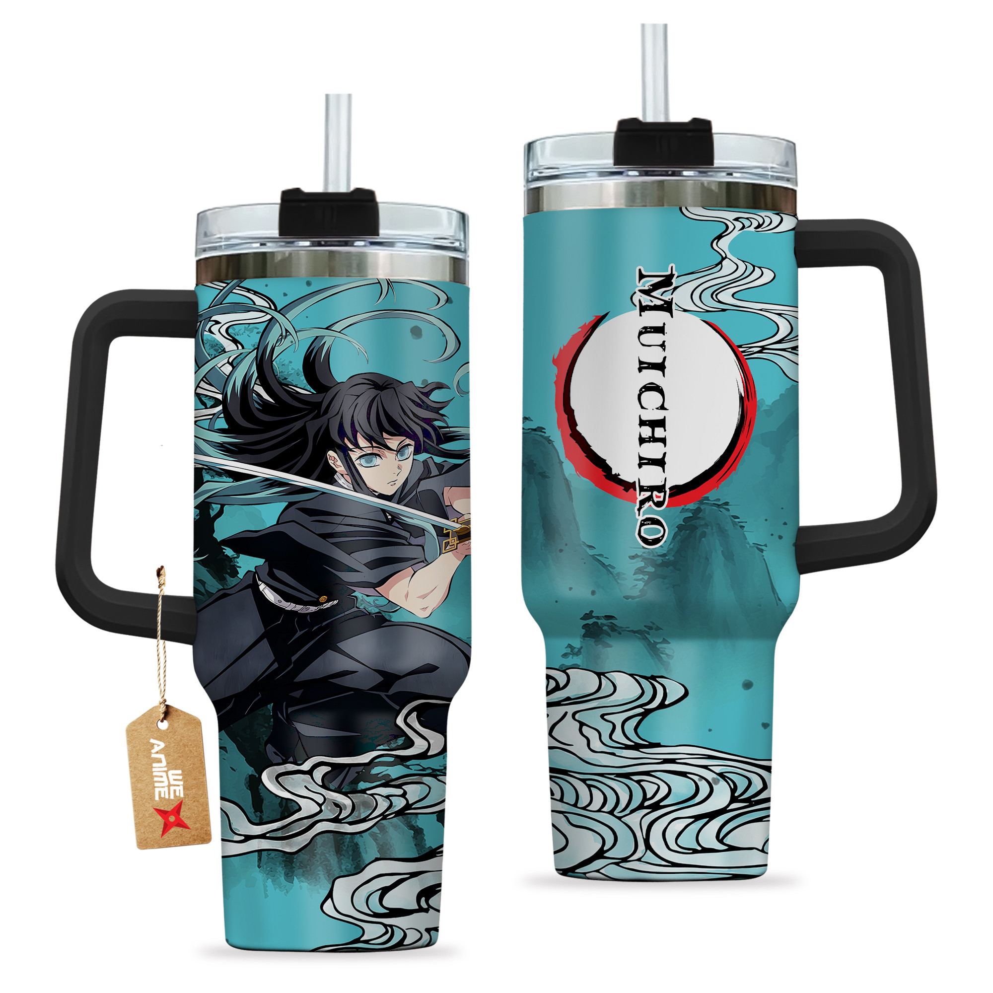 Muichiro Tokito 40oz Tumbler Cup With Handle Name Cup