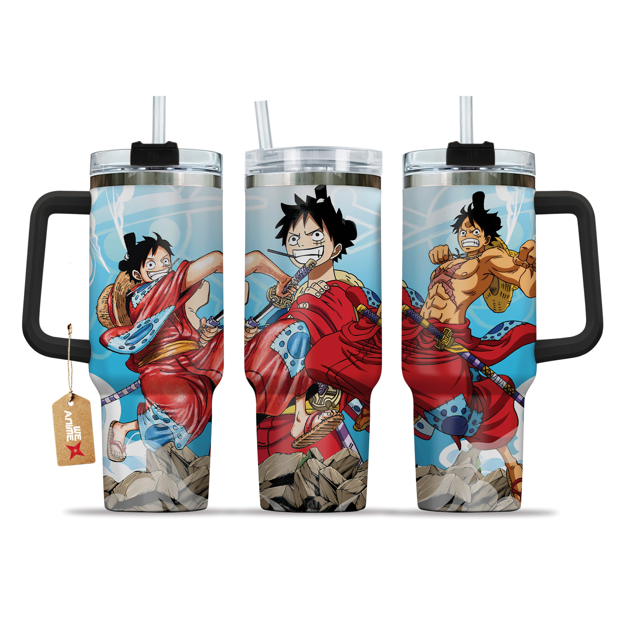 Monkey D. Luffy Wano Arc 40oz Tumbler Cup With Handle Anime Cup