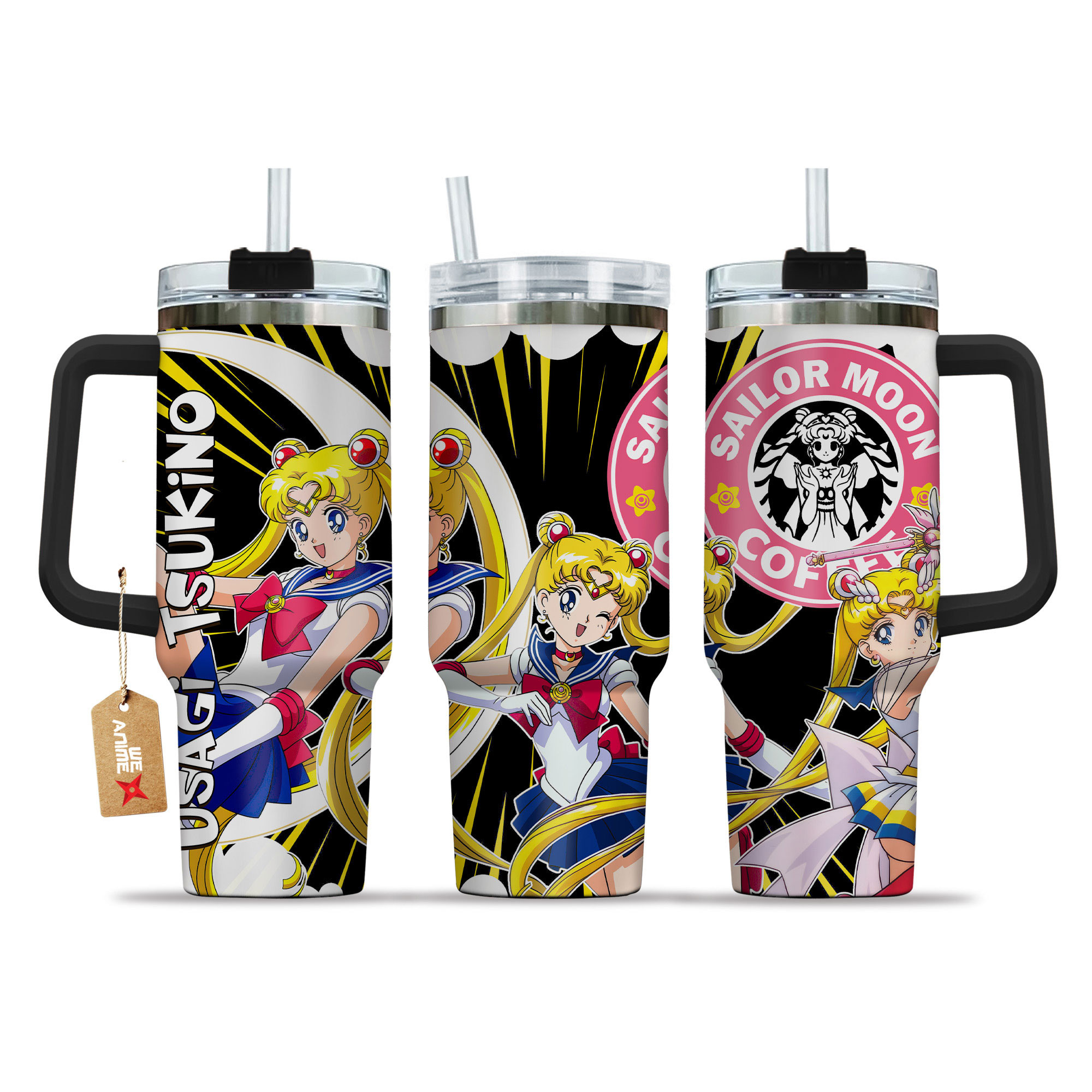 Usagi Tsukino Coffee 40oz Tumbler Cup With Handle