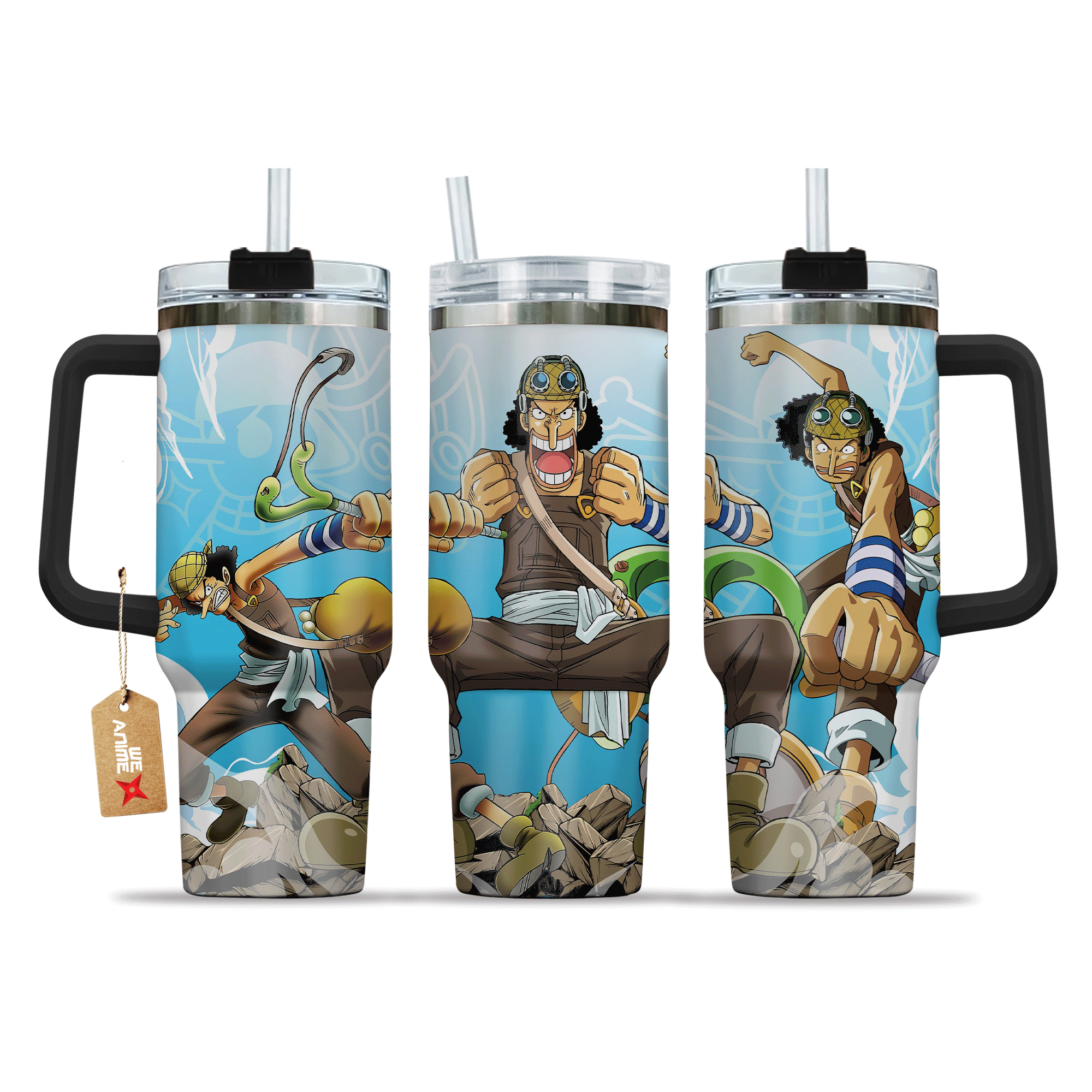Usopp 40oz Tumbler Cup With Handle Anime Cup