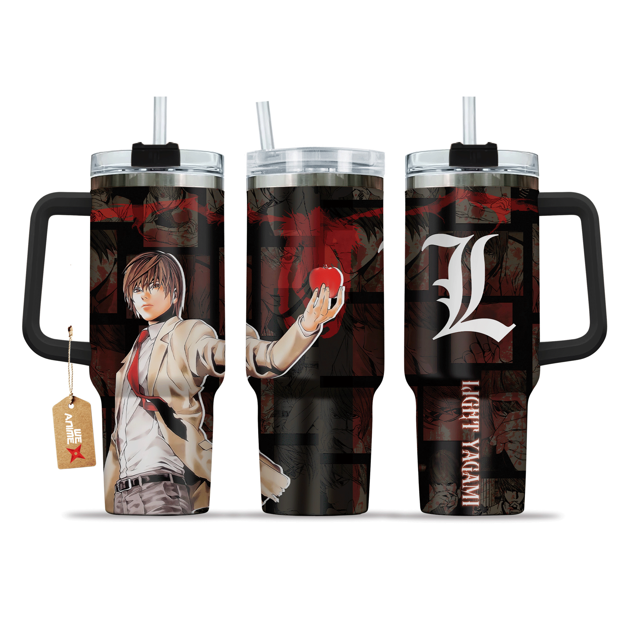 Light Yagami 40oz Tumbler Cup With Handle Anime Cup