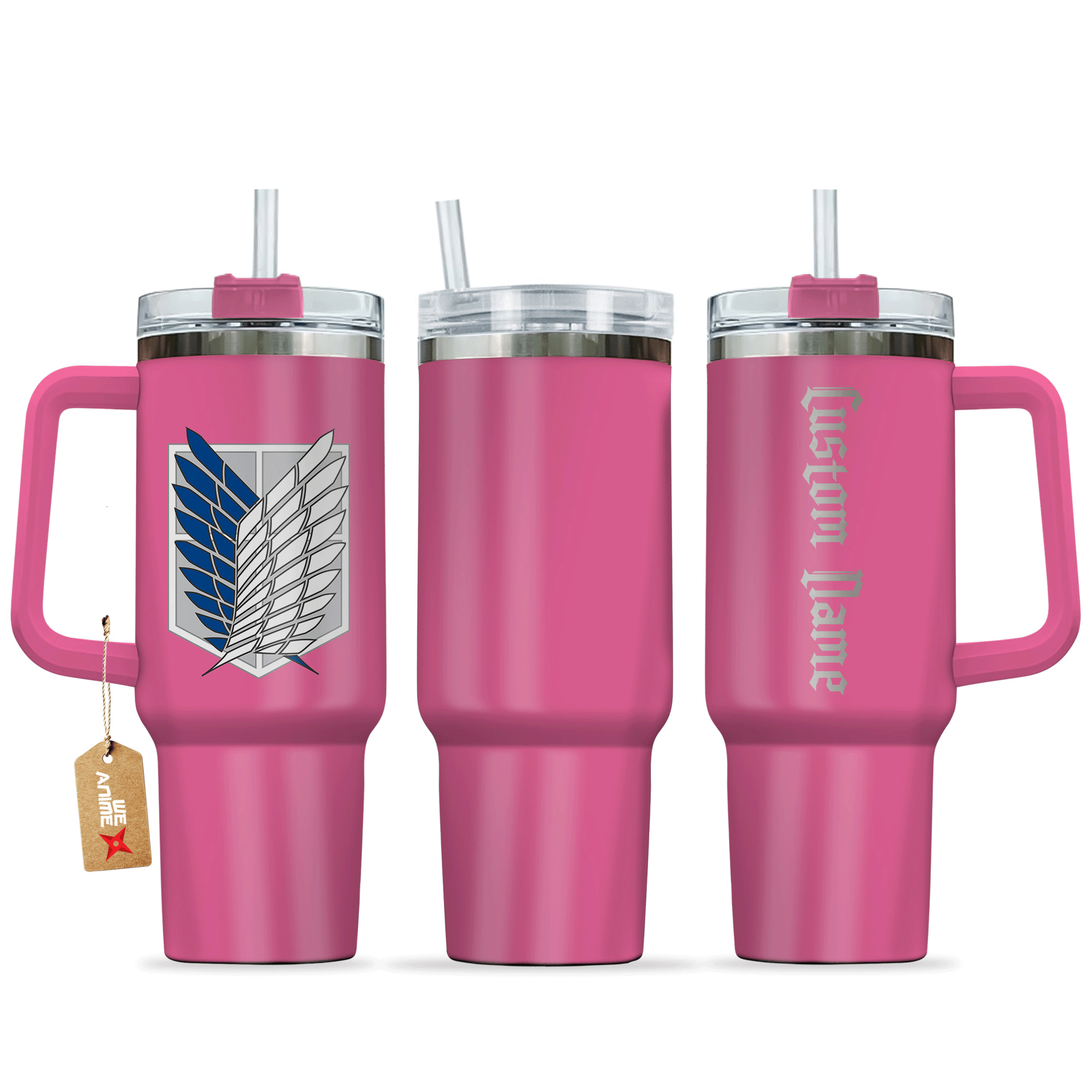 Survey Corps 40oz Pink Tumbler Cup Name