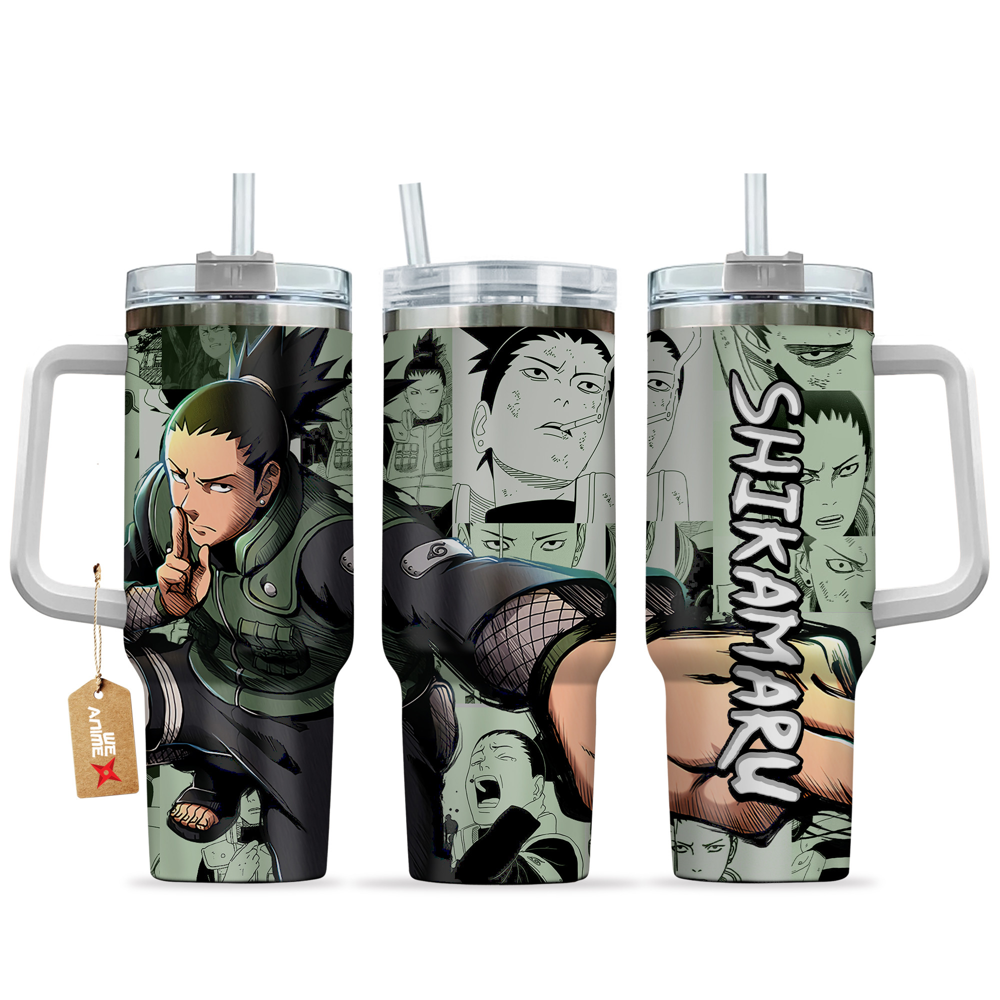 Shikamaru Nara Anime 40oz Tumbler Cup With Handle Manga Art Name