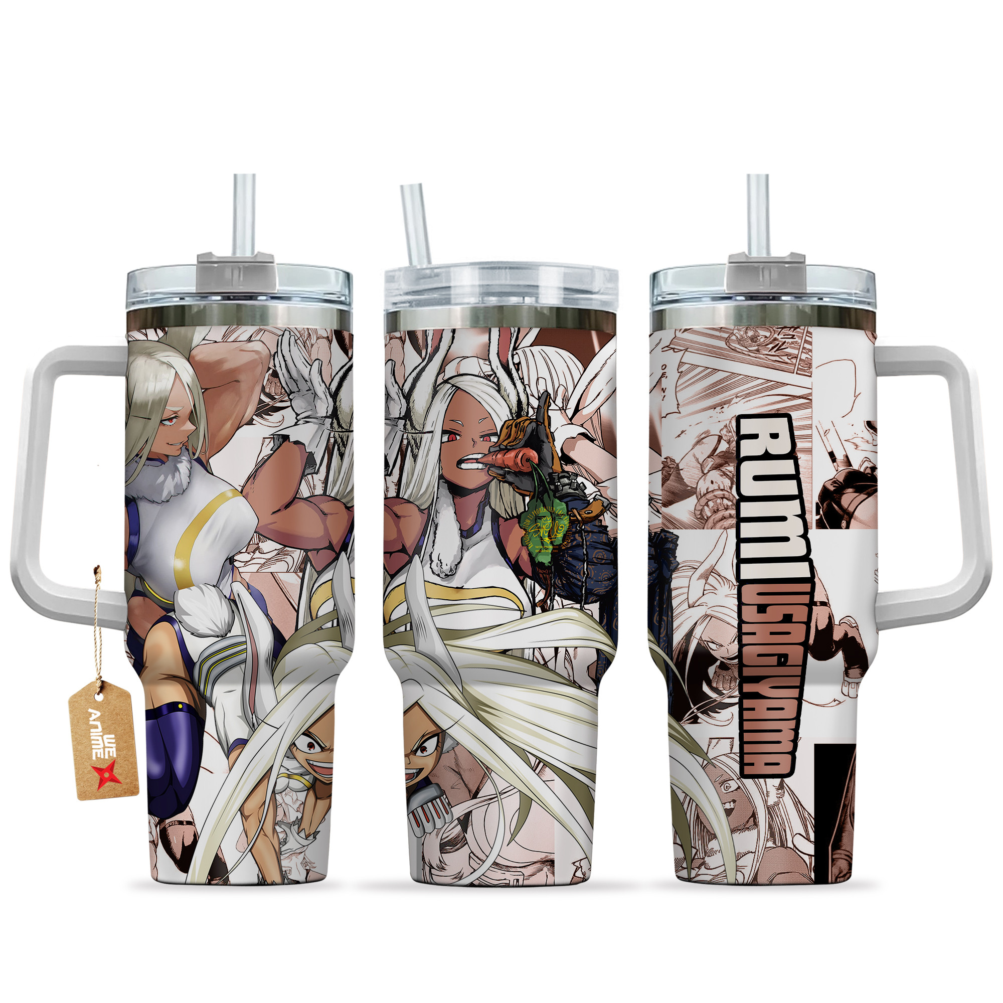 Rumi Usagiyama (Mirko) 40oz Tumbler Cup With Handle Manga Art
