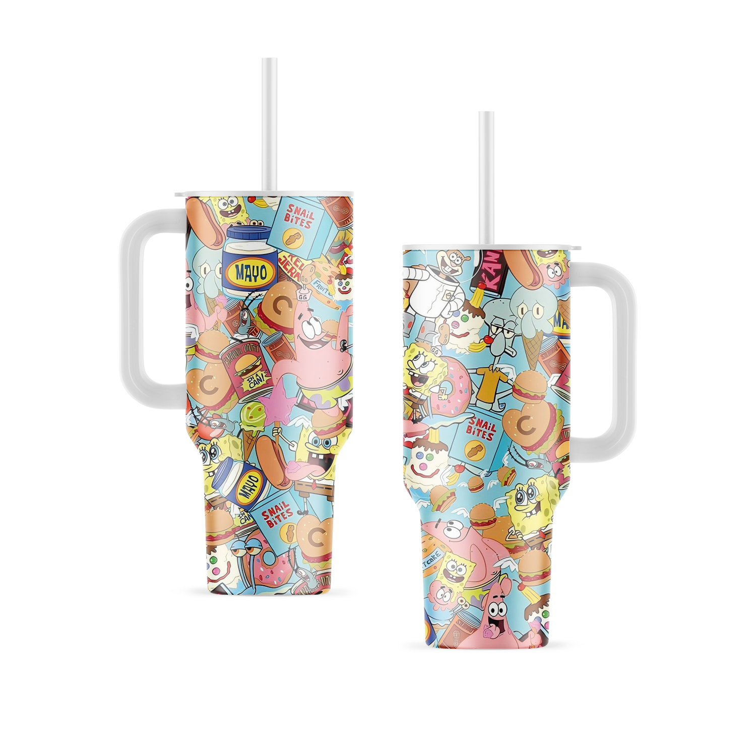 Spongebob&PatrickStar Coffee 40oz Tumbler With Handle | Exclusive Design