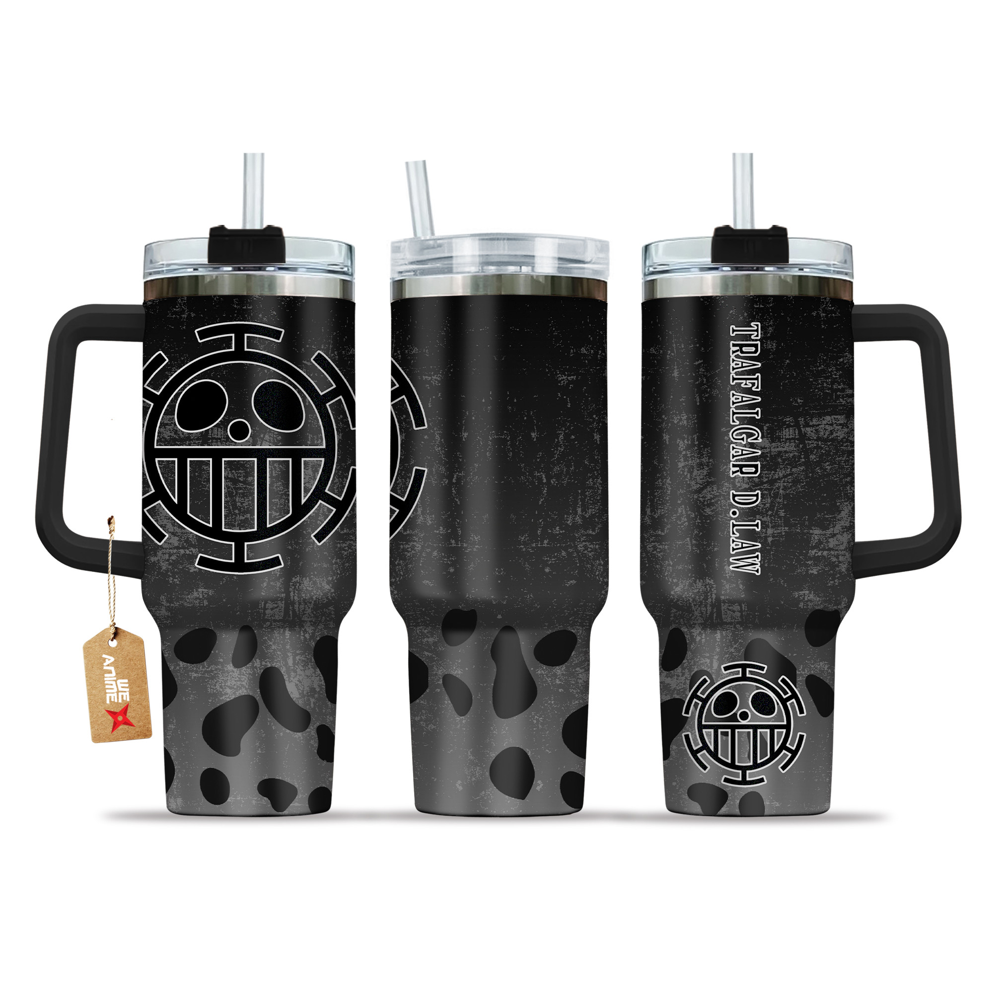 Trafalgar D.Law 40oz Tumbler Cup With Handle Name Anime Accessories