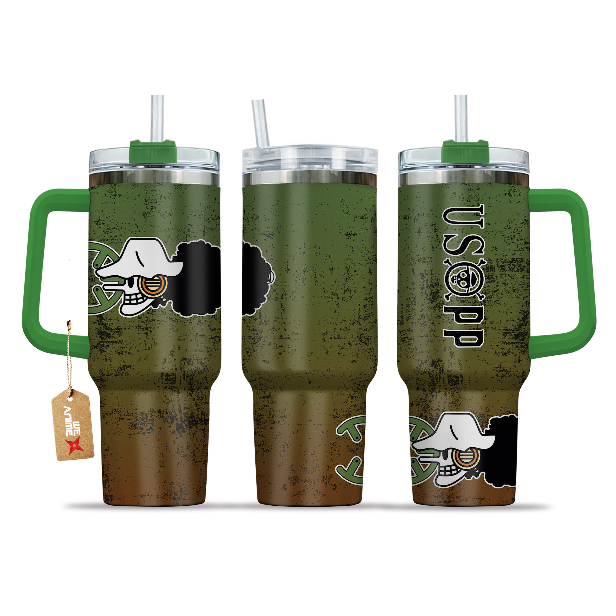 Usopp 40oz Tumbler Cup With Handle Name Anime Accessories
