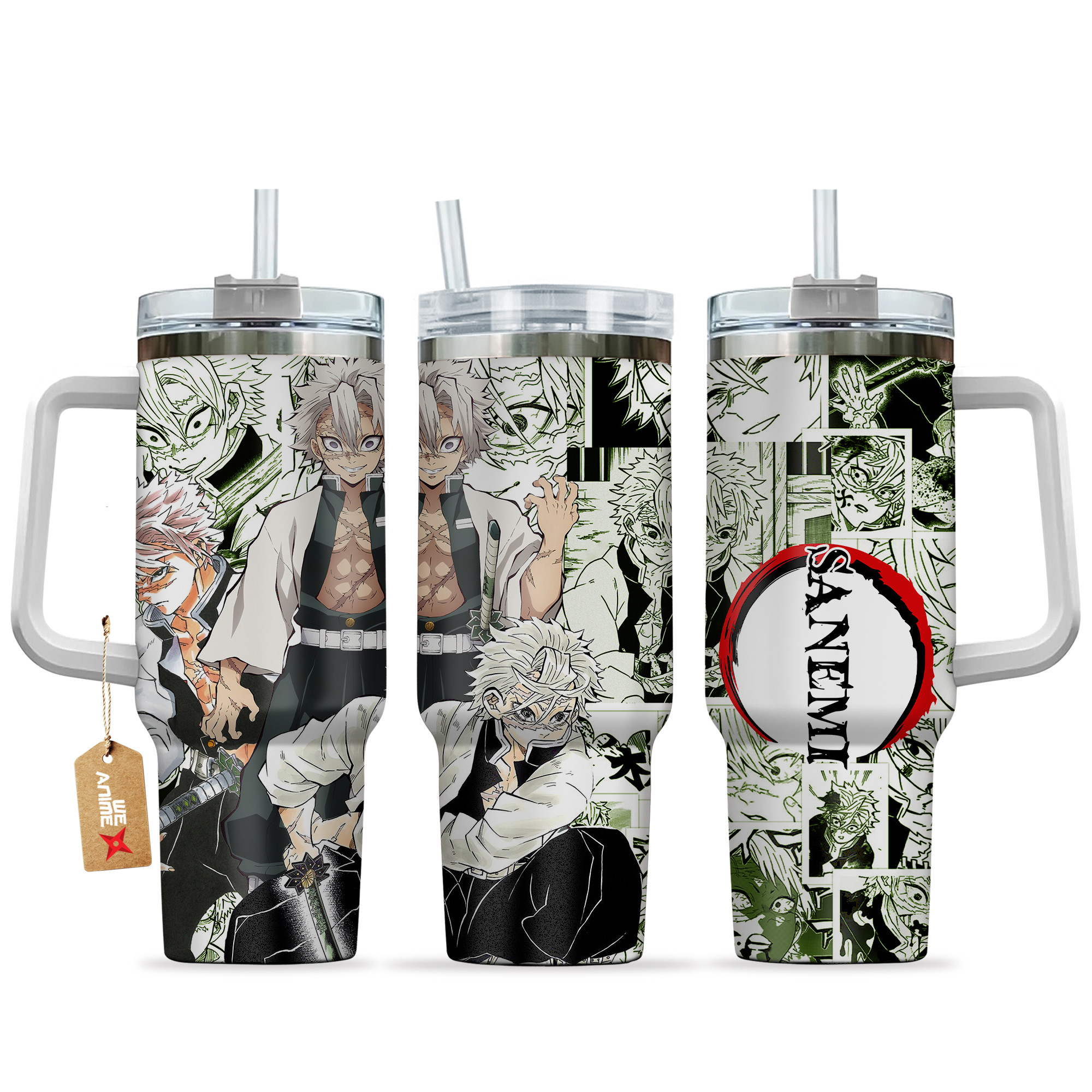 Sanemi Shinazugawa 40oz Tumbler Cup With Handle Manga Art