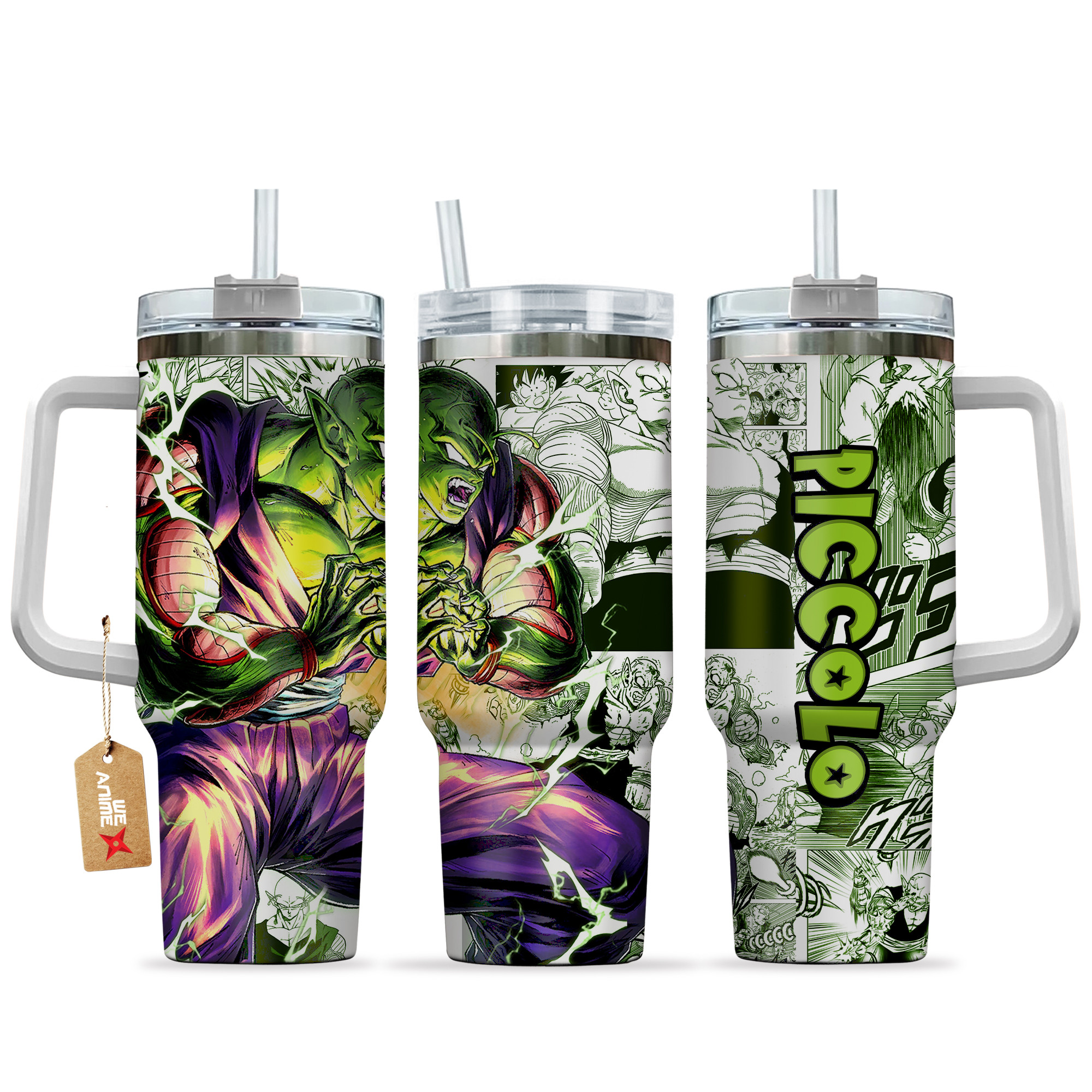 Piccolo Anime 40oz Tumbler Cup With Handle Manga Art Name