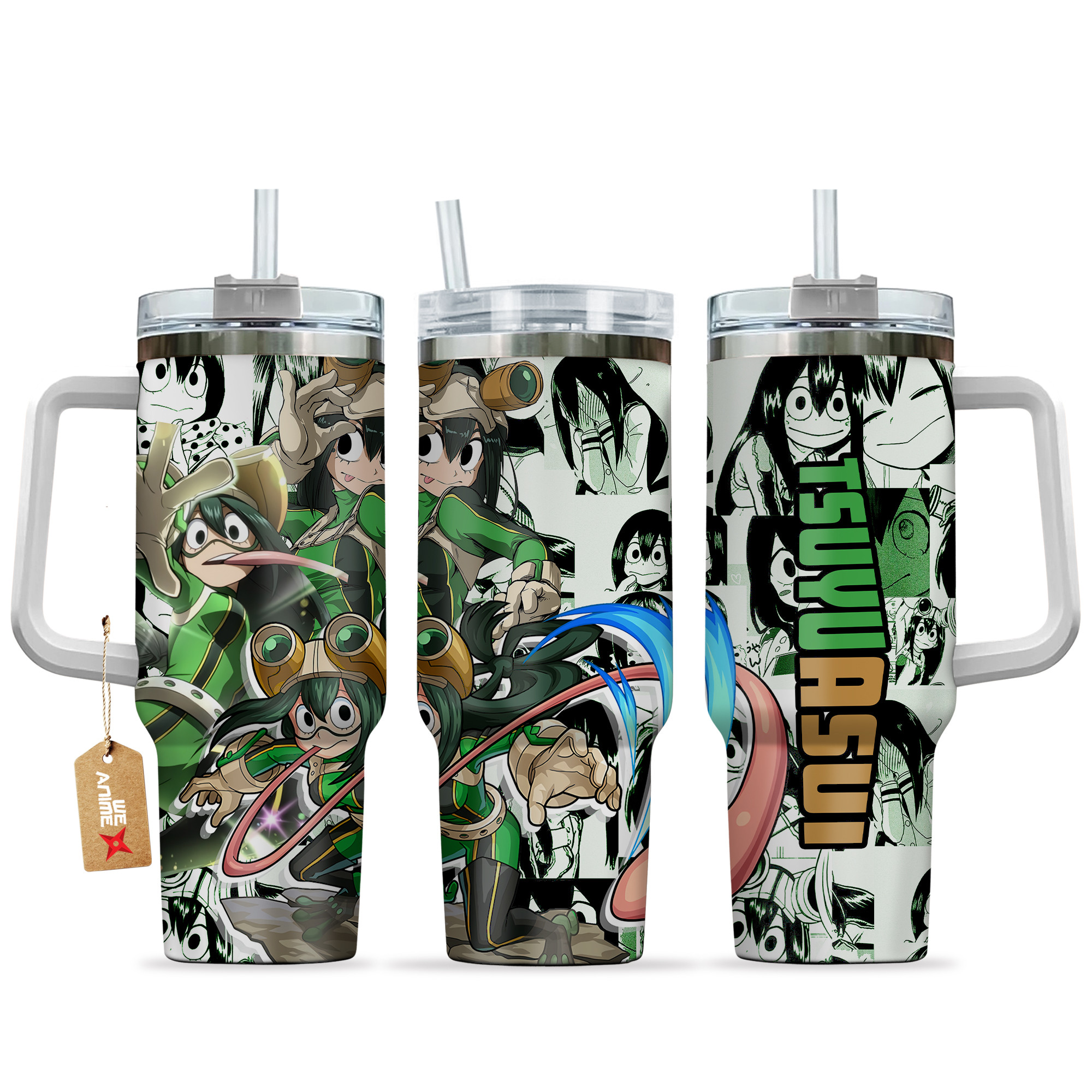 Tsuyu Asui (Froppy) 40oz Tumbler Cup With Handle Manga Art