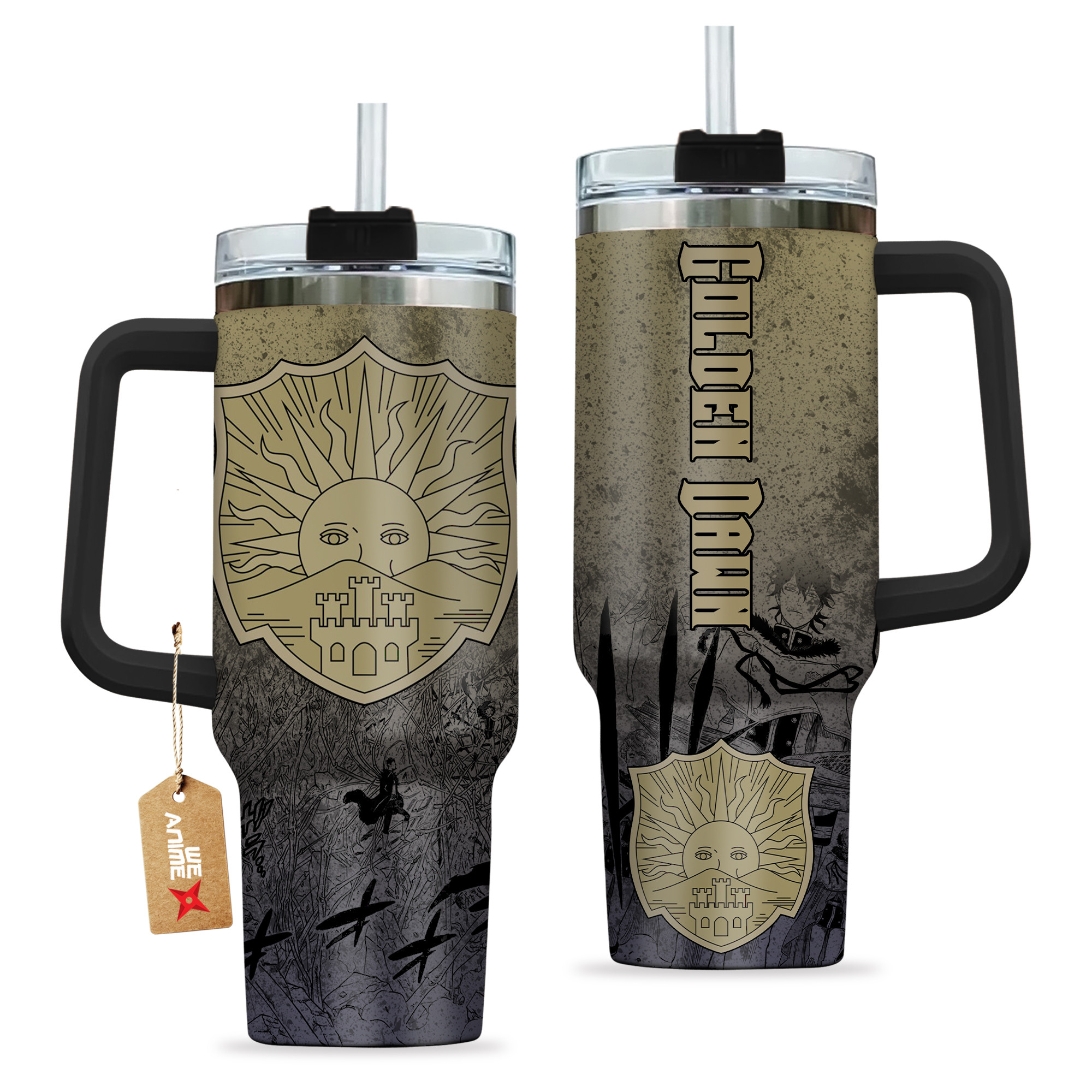 Symbols Golden Dawn 40oz Tumbler Cup With Handle Anime