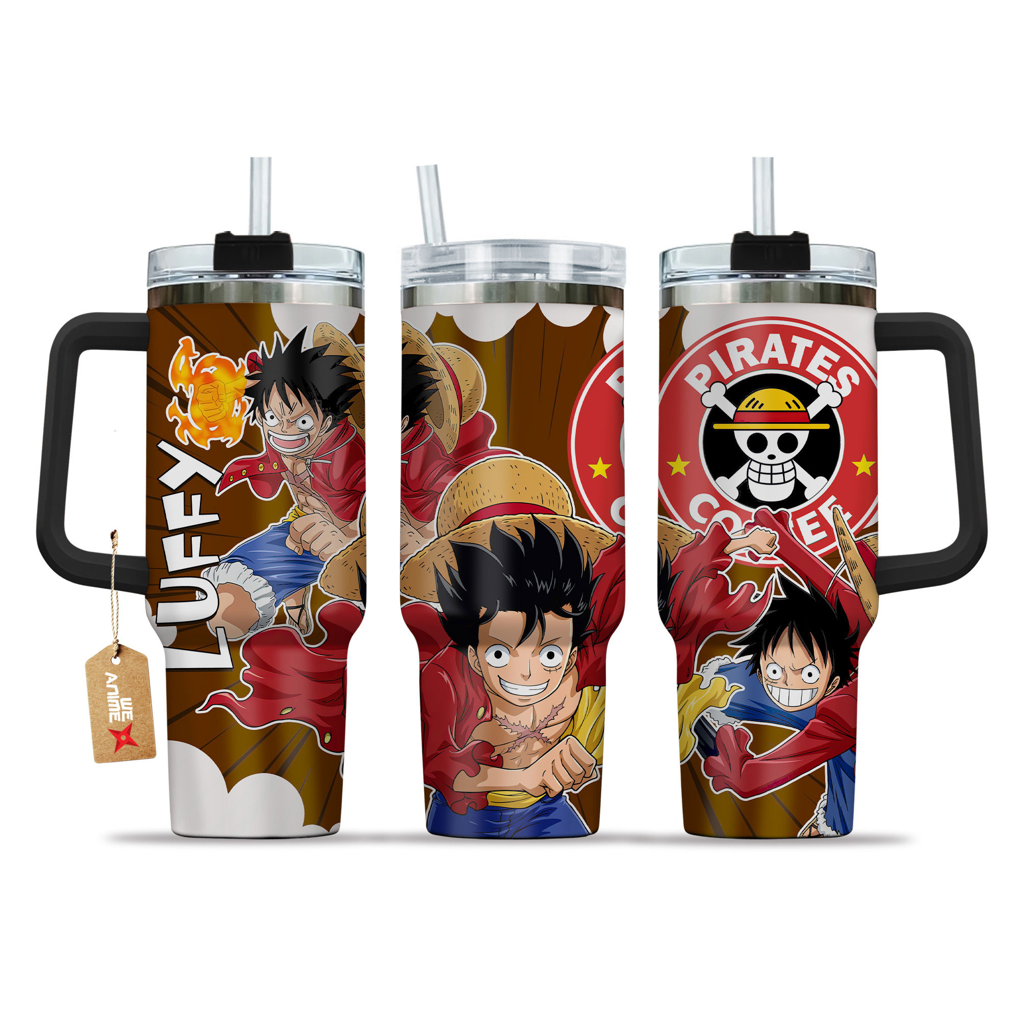 Monkey D. Luffy Coffee 40oz Tumbler Cup With Handle Anime
