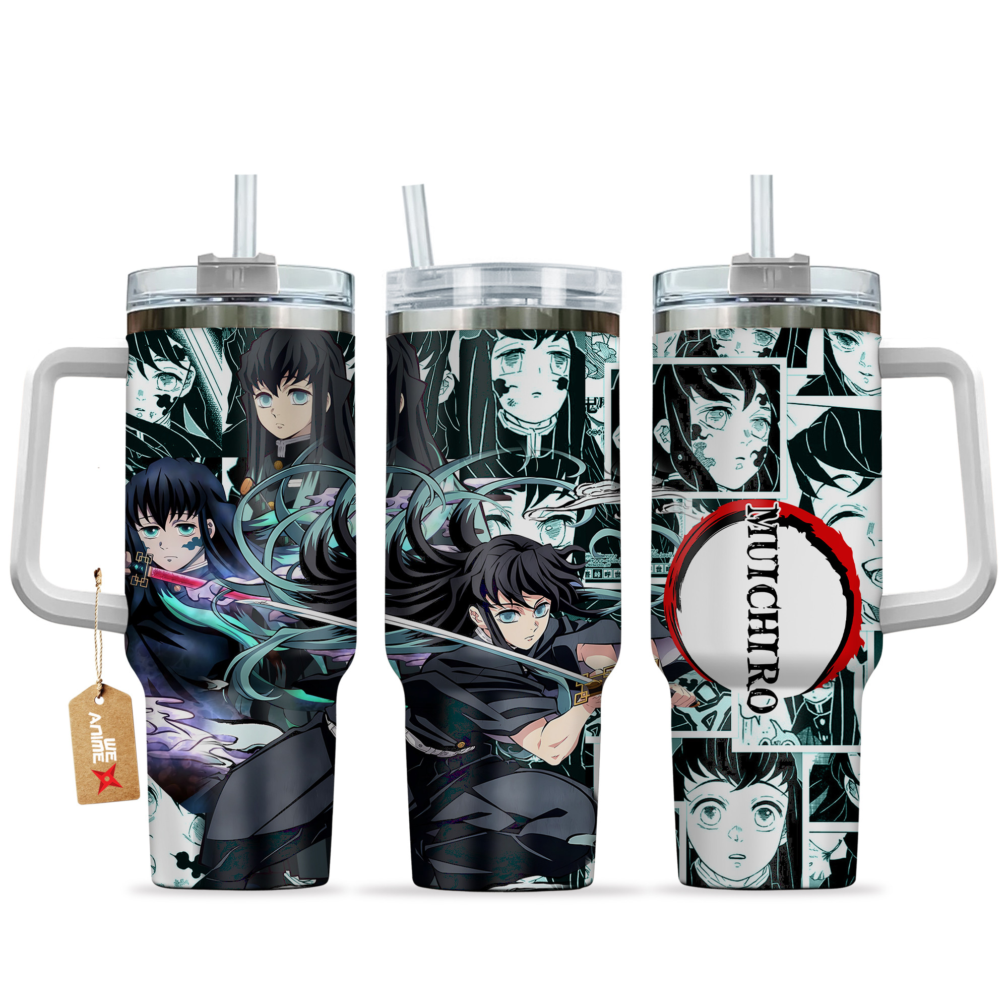 Muichiro Tokito 40oz Tumbler Cup With Handle Manga Art
