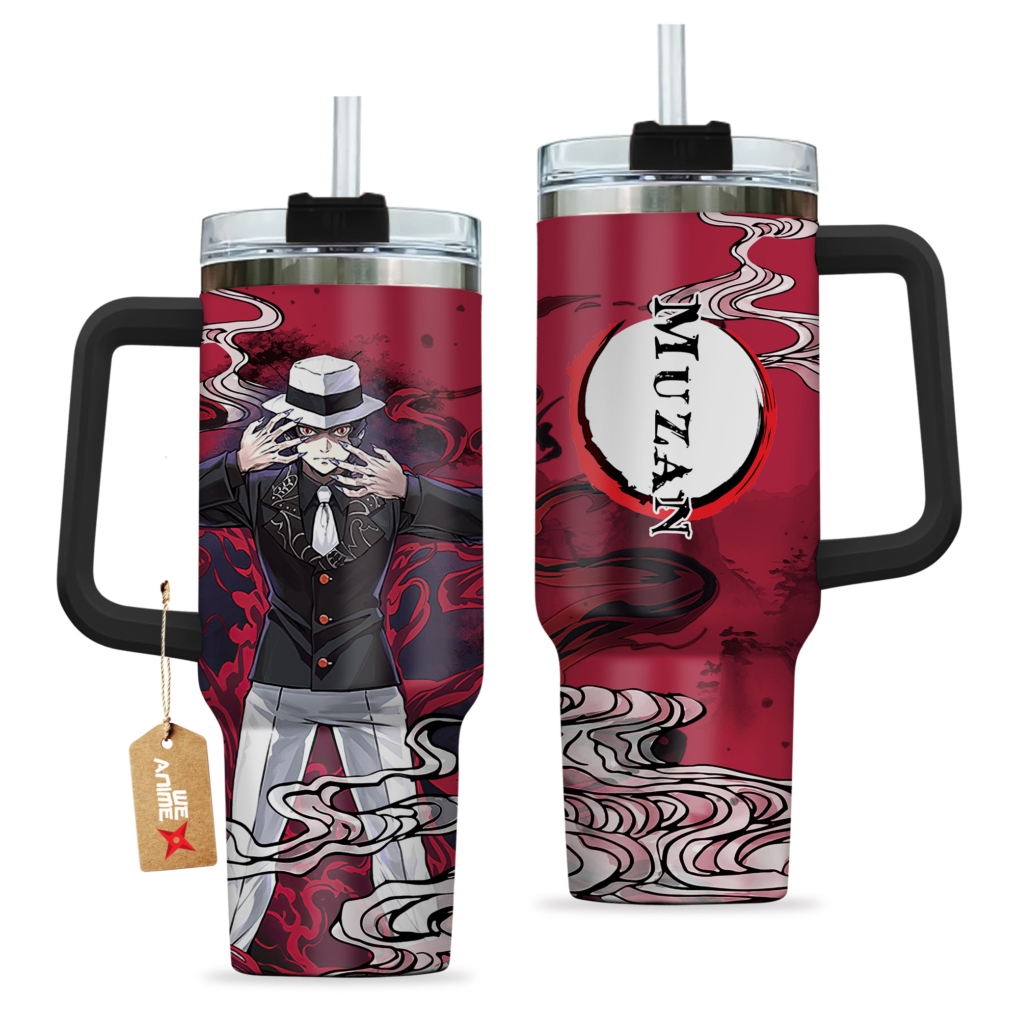 Muzan Kibutsuji 40oz Tumbler Cup With Handle Anime Cup