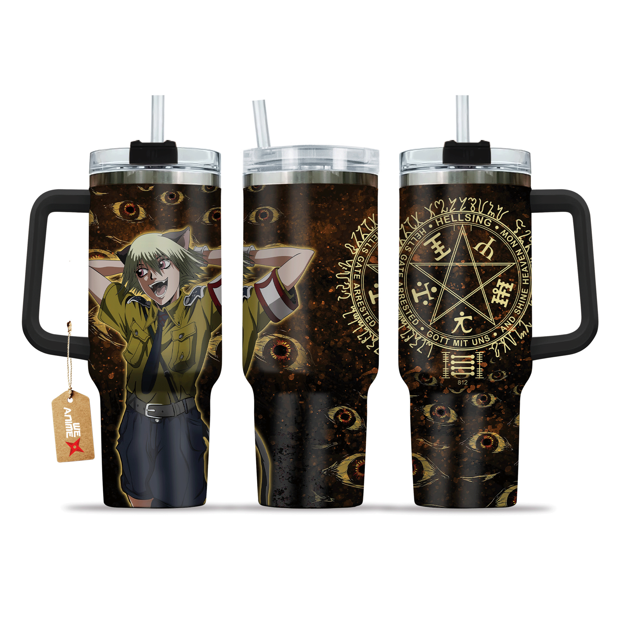 Schrodinger 40oz Tumbler Cup With Handle Anime Cup